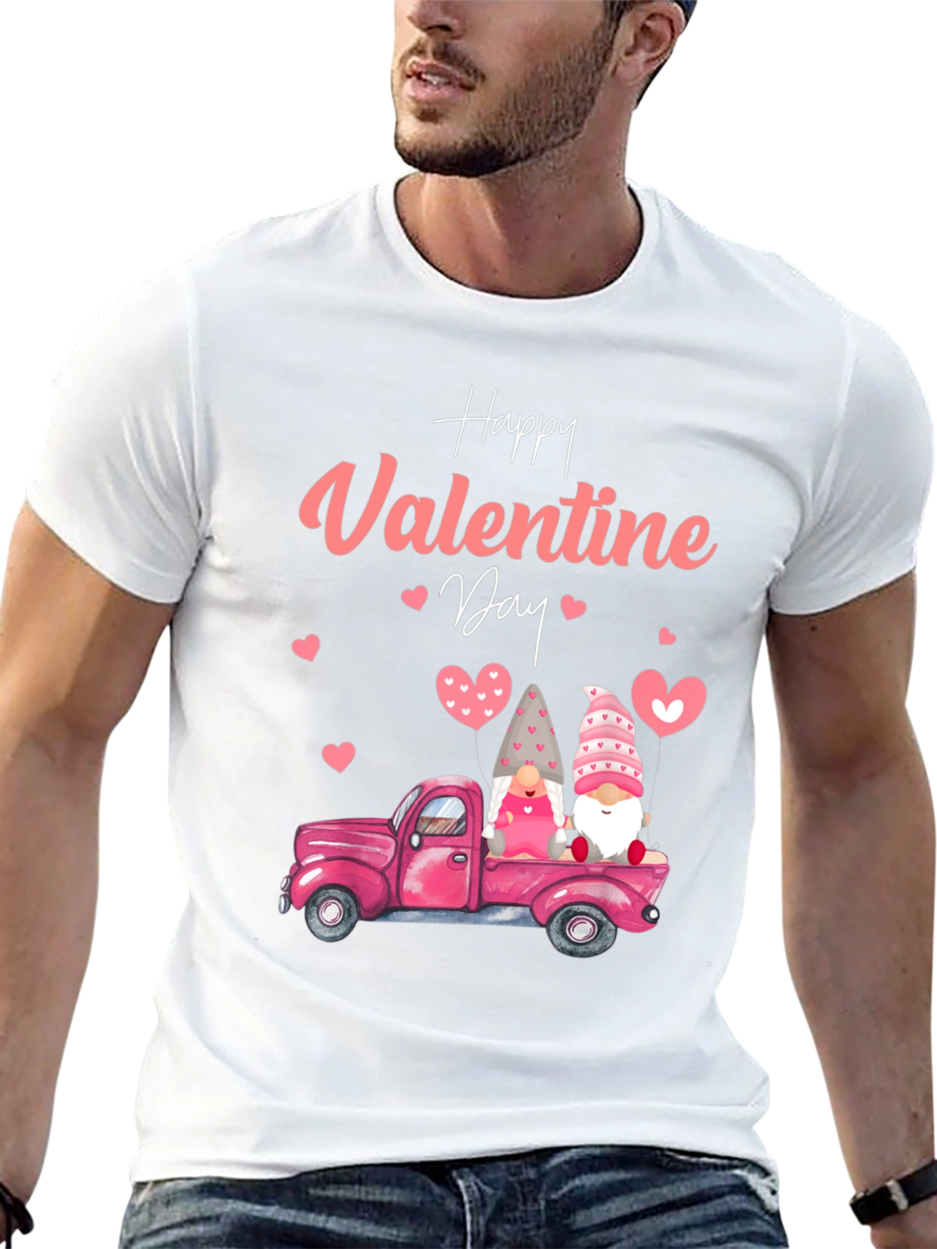 Valentines Day Gnome Truck Graphic Tee