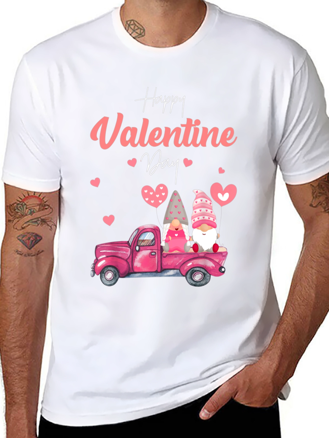 Valentines Day Gnome Truck Graphic Tee