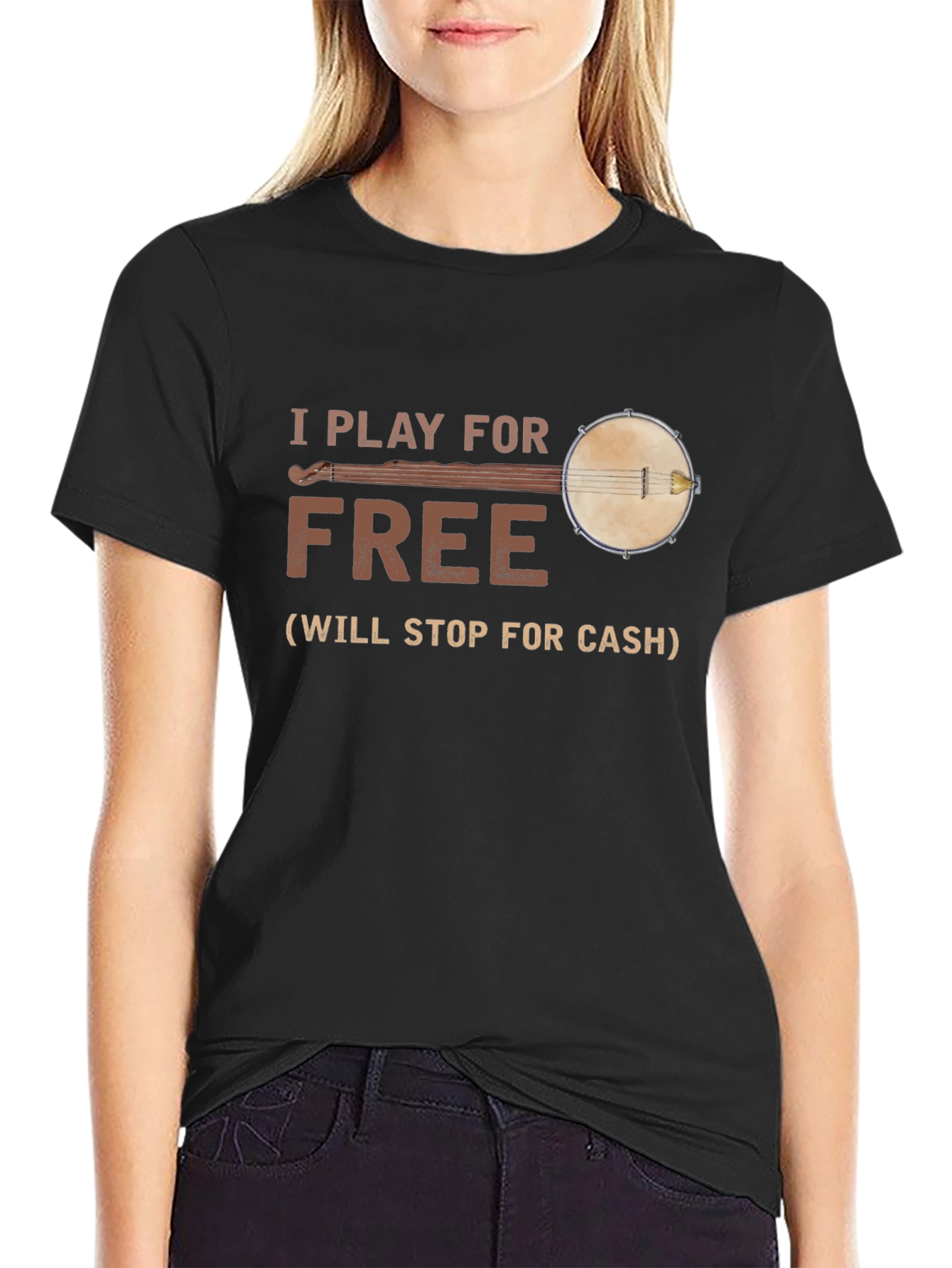 I Play for Free Banjo T-Shirt