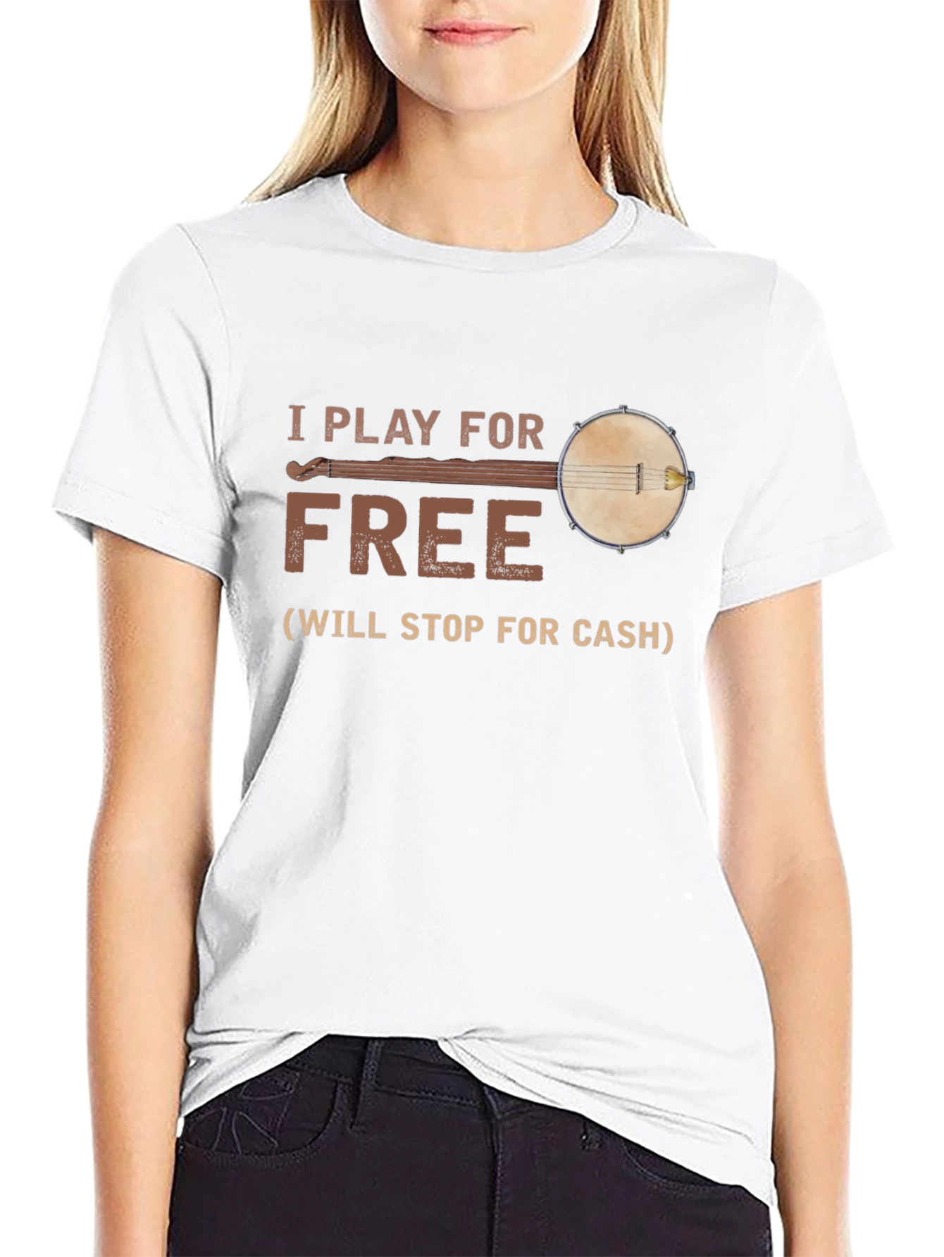 I Play for Free Banjo T-Shirt