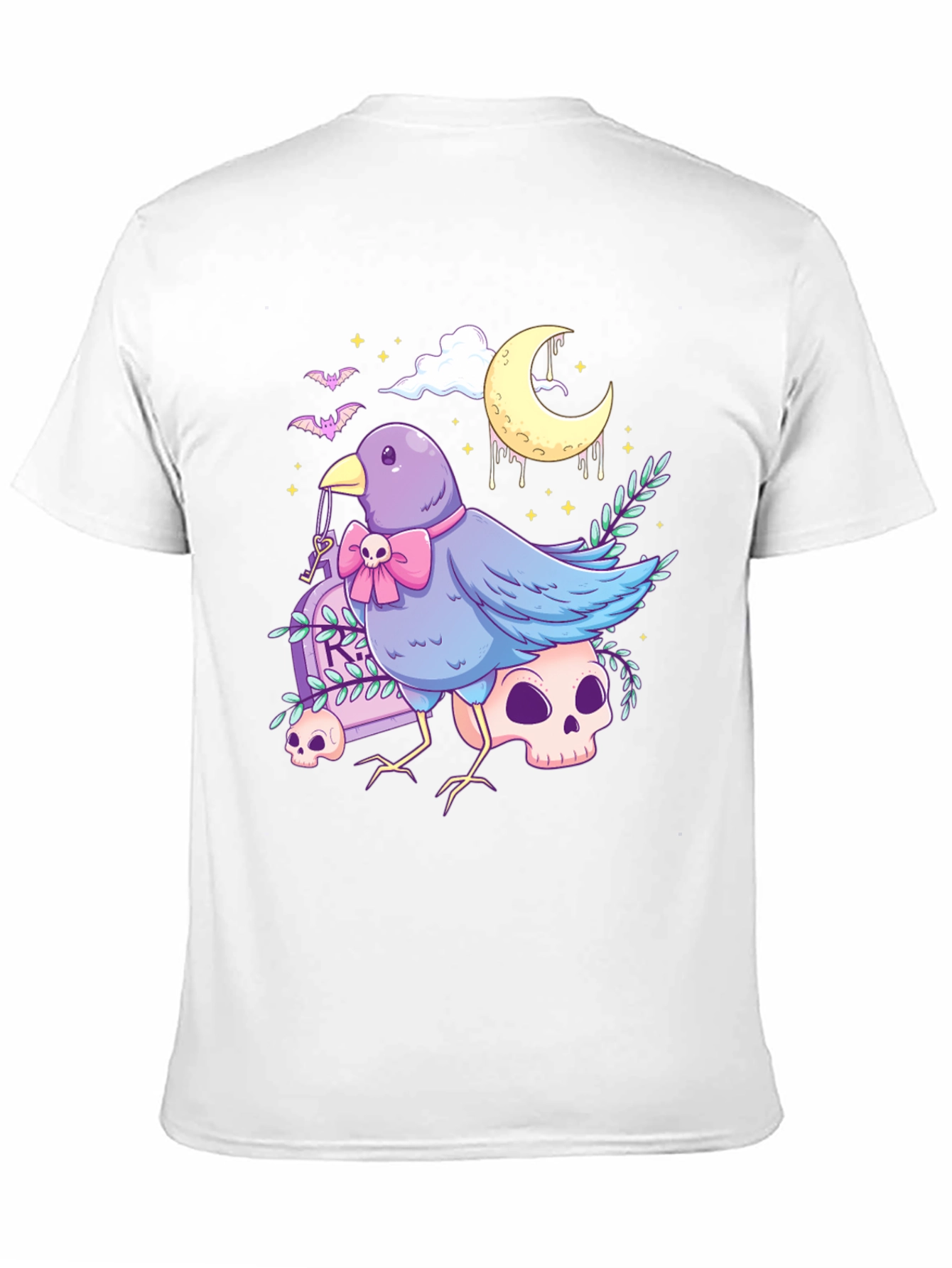 Gothic Bird T-Shirt: Pastel Creepy Cute Design