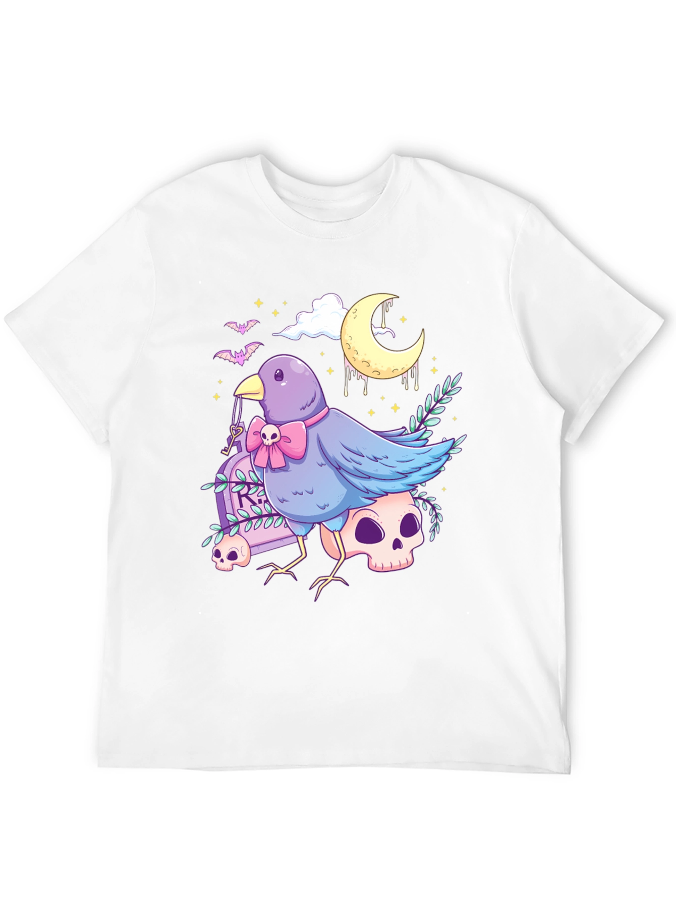 Gothic Bird T-Shirt: Pastel Creepy Cute Design