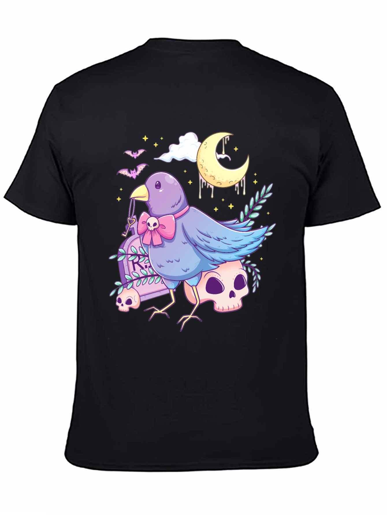 Gothic Bird T-Shirt: Pastel Creepy Cute Design
