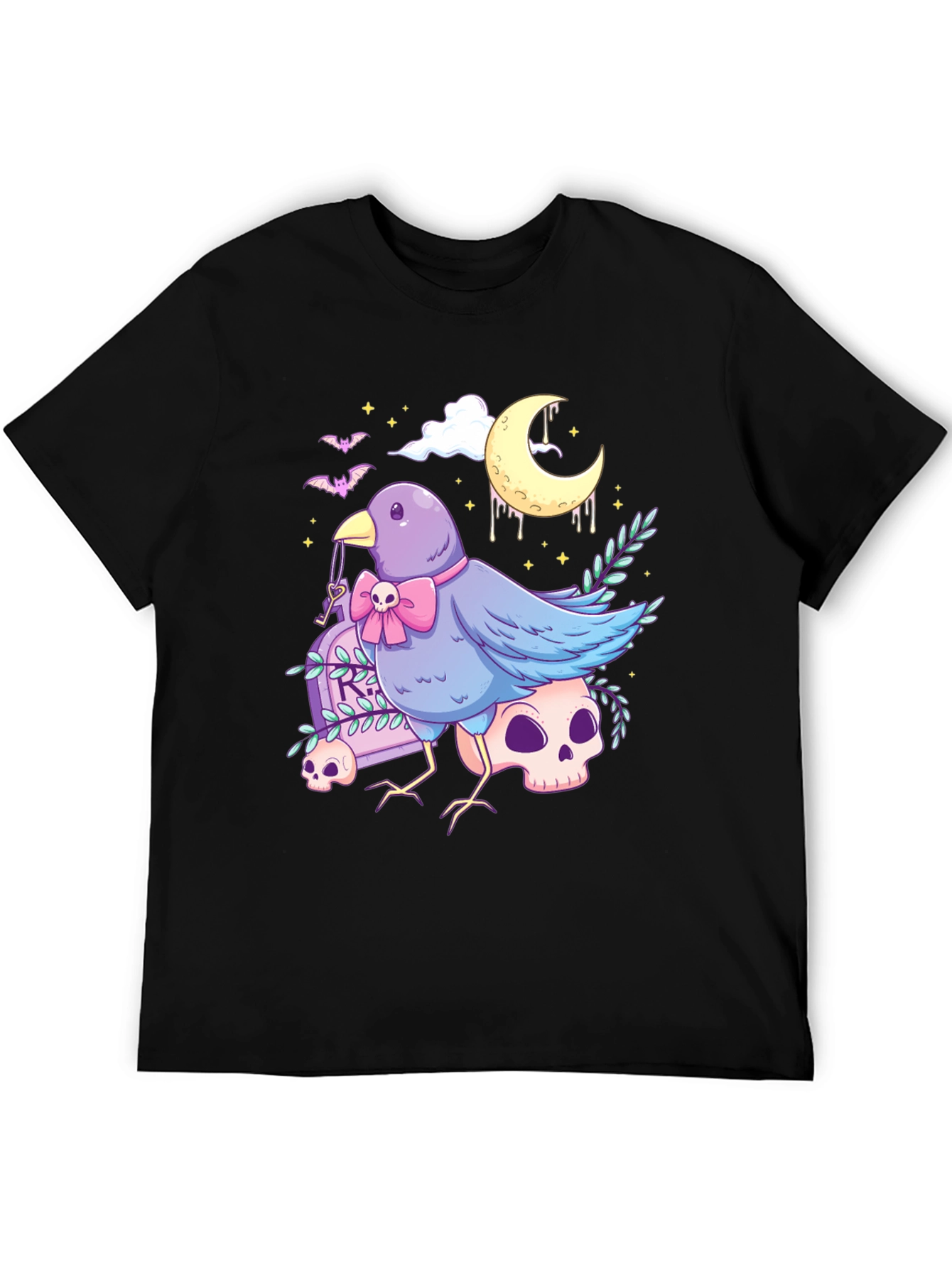 Gothic Bird T-Shirt: Pastel Creepy Cute Design