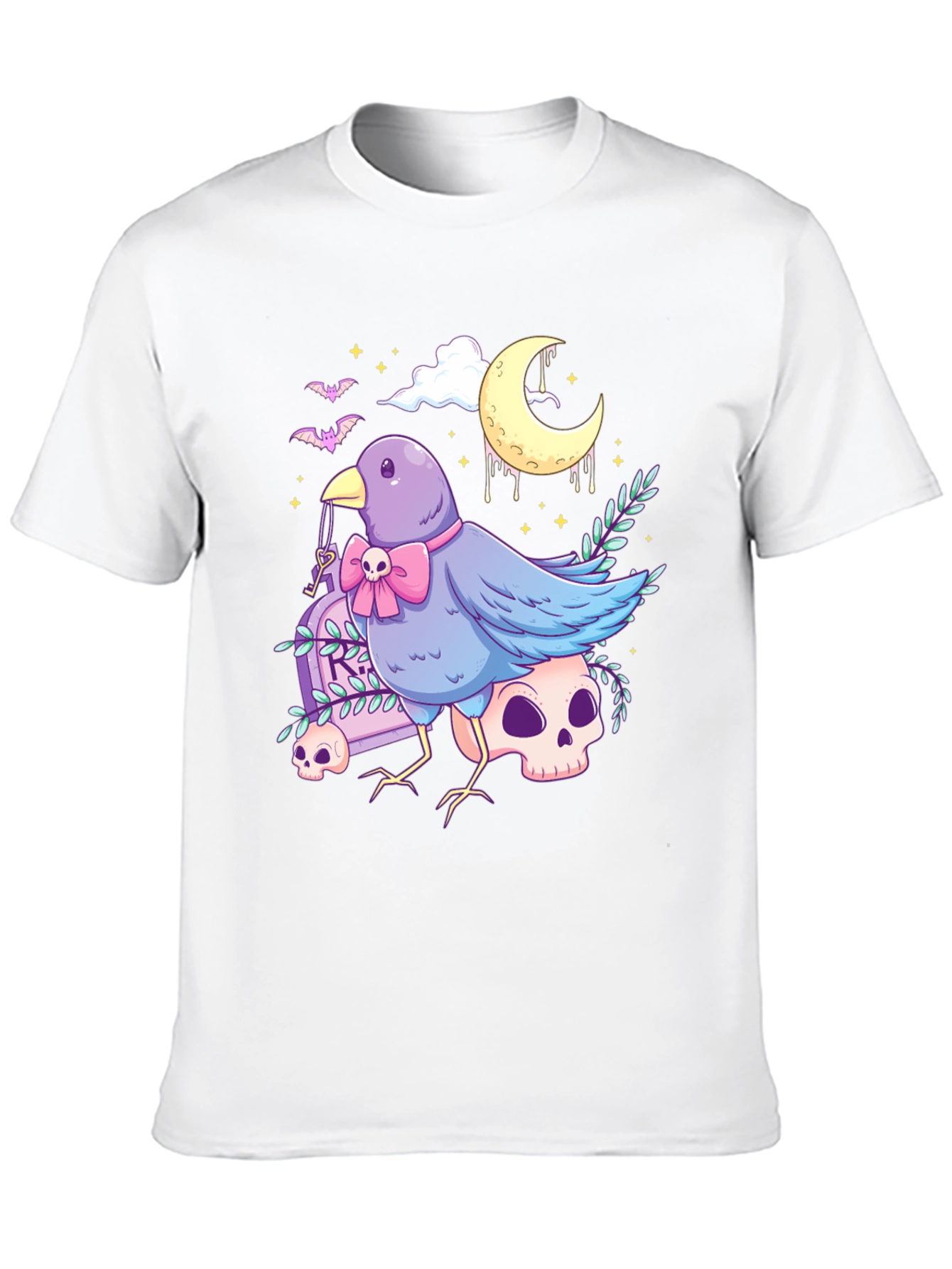 Gothic Bird T-Shirt: Pastel Creepy Cute Design