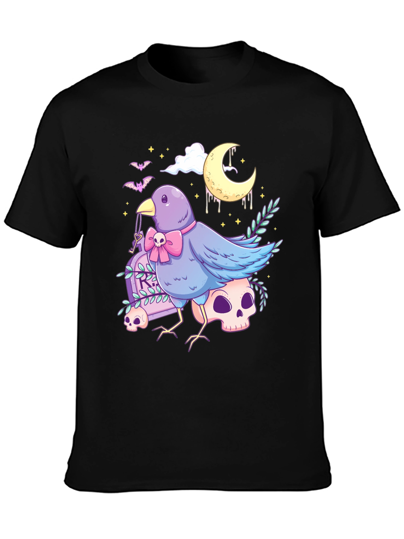 Gothic Bird T-Shirt: Pastel Creepy Cute Design