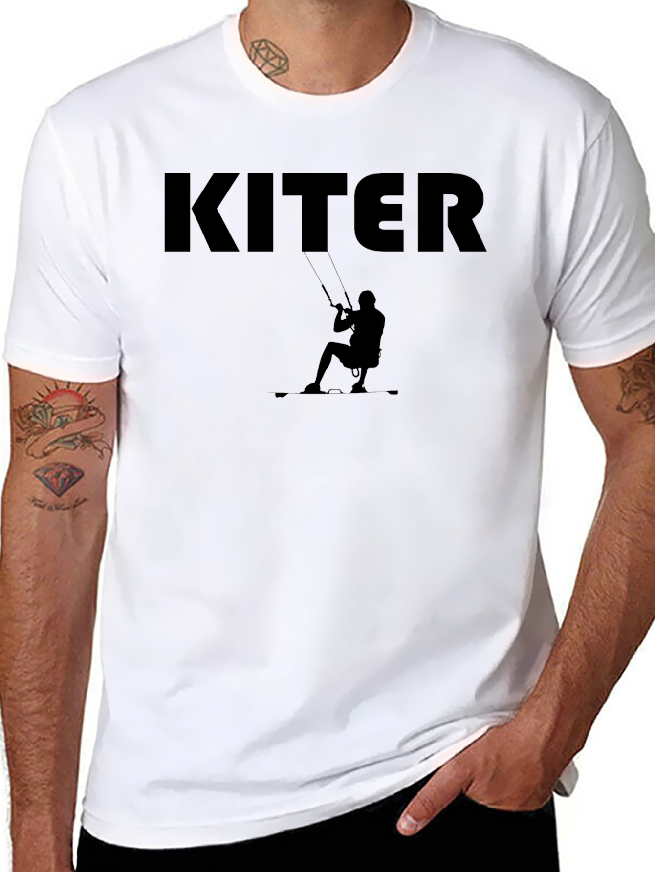 Kiter Black T-Shirt Kiteboarding Watersport Apparel