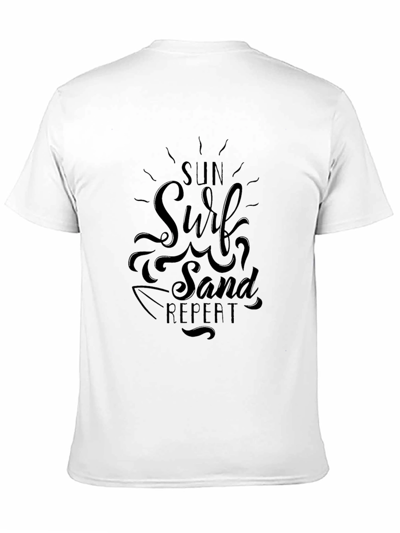 Sun Surf Sand Repeat Black Graphic Tee