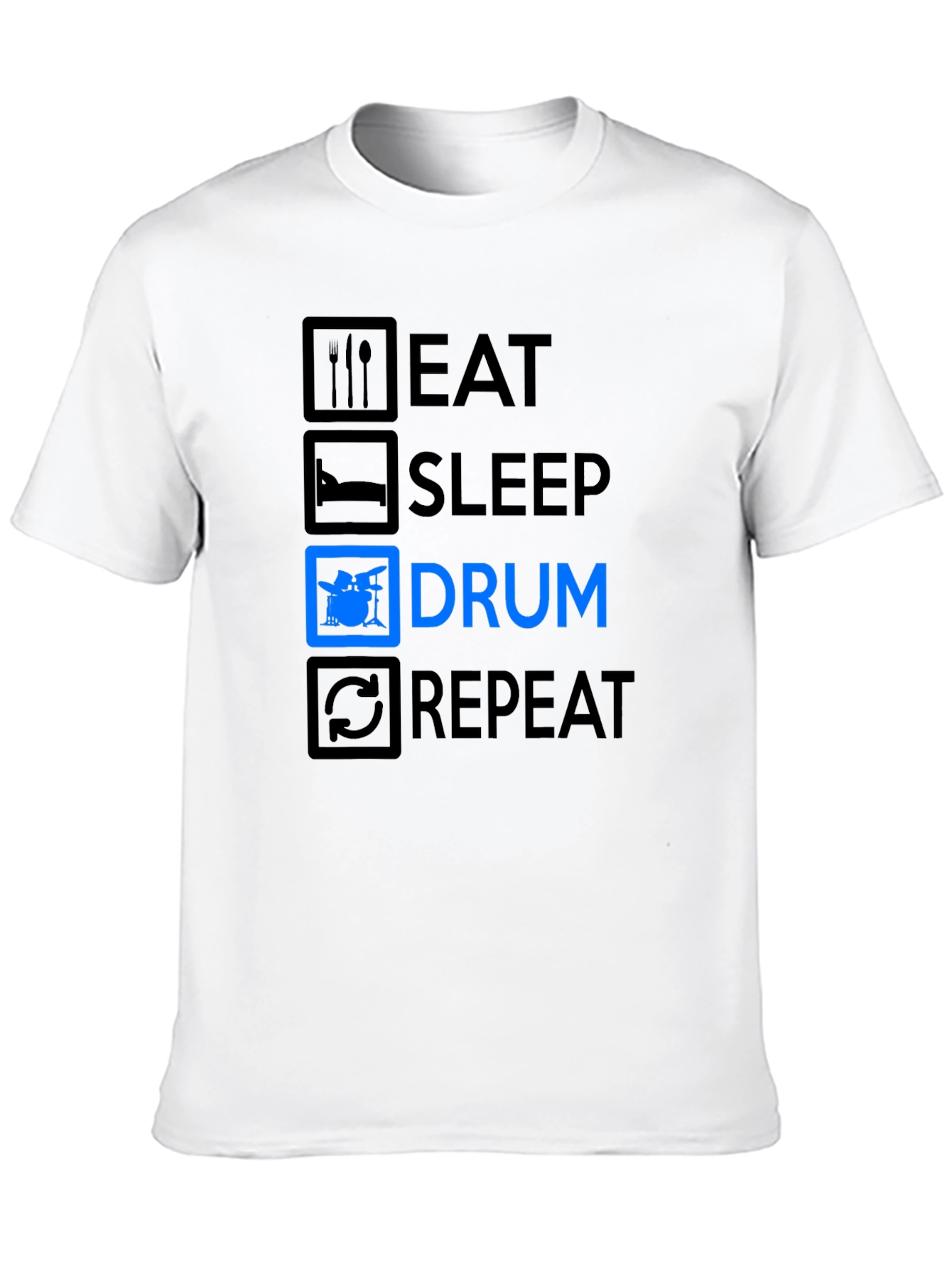 Eat Sleep Drum Repeat Black T-Shirt
