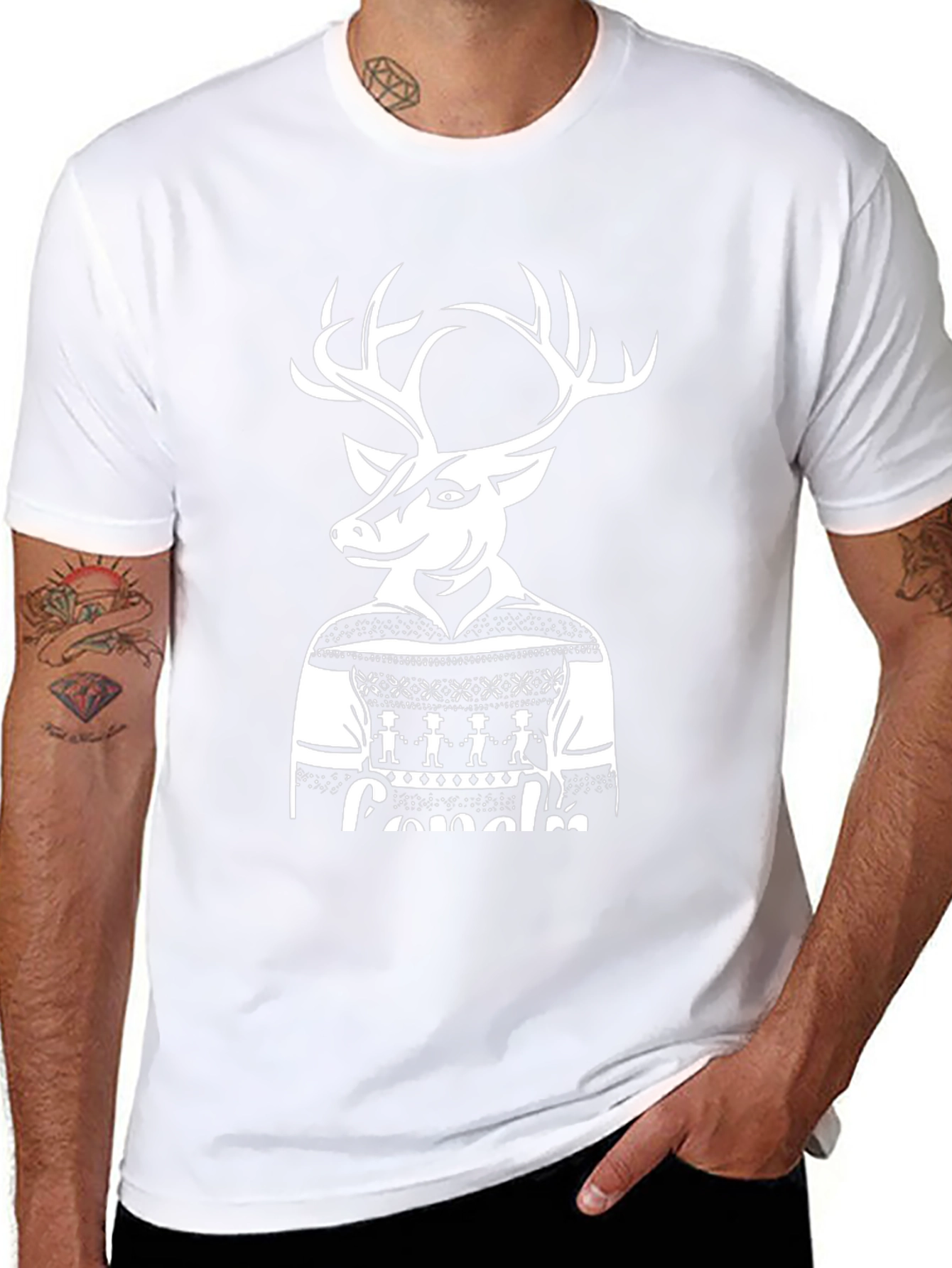Festive Deer Graphic Tee - Holiday Style