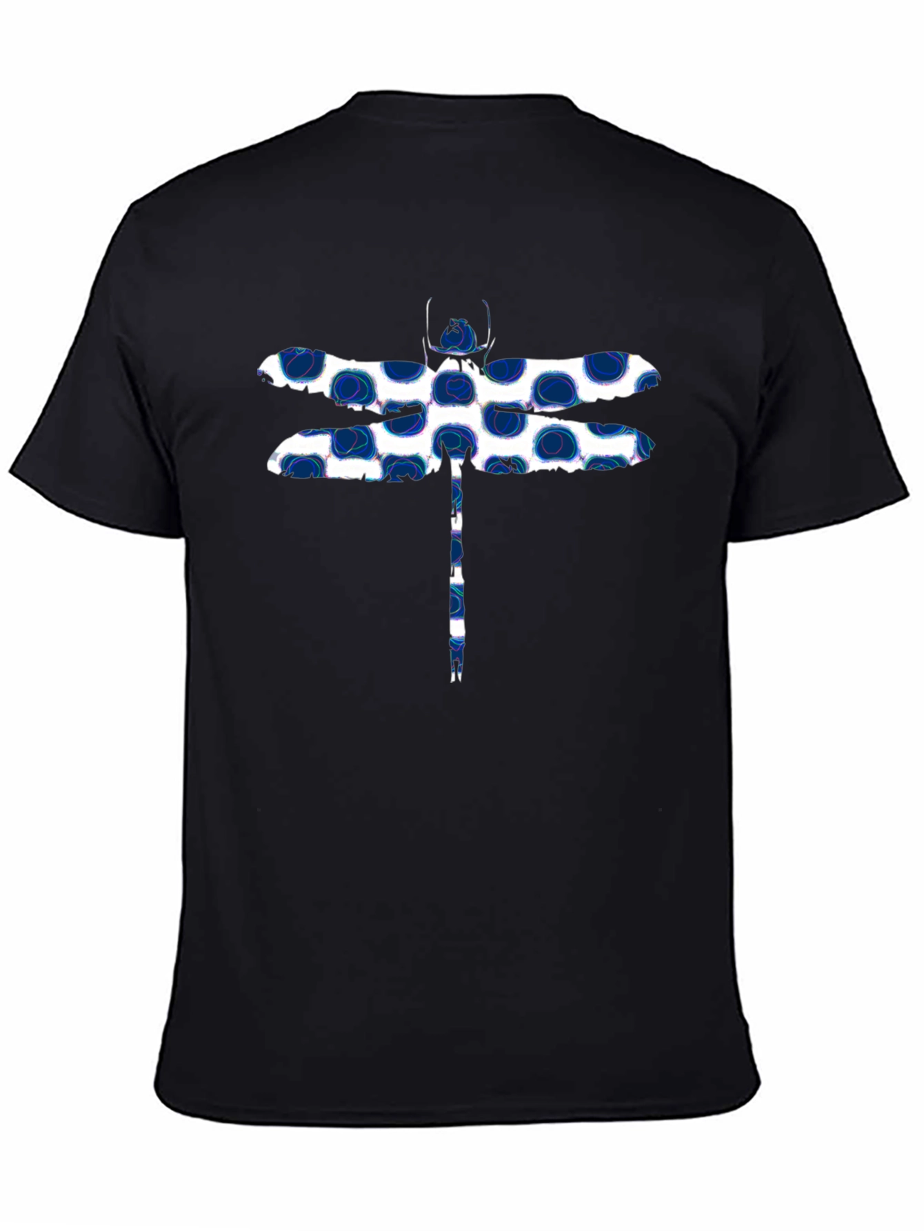 Dragonfly Print T-Shirt - Stylish Black Tee