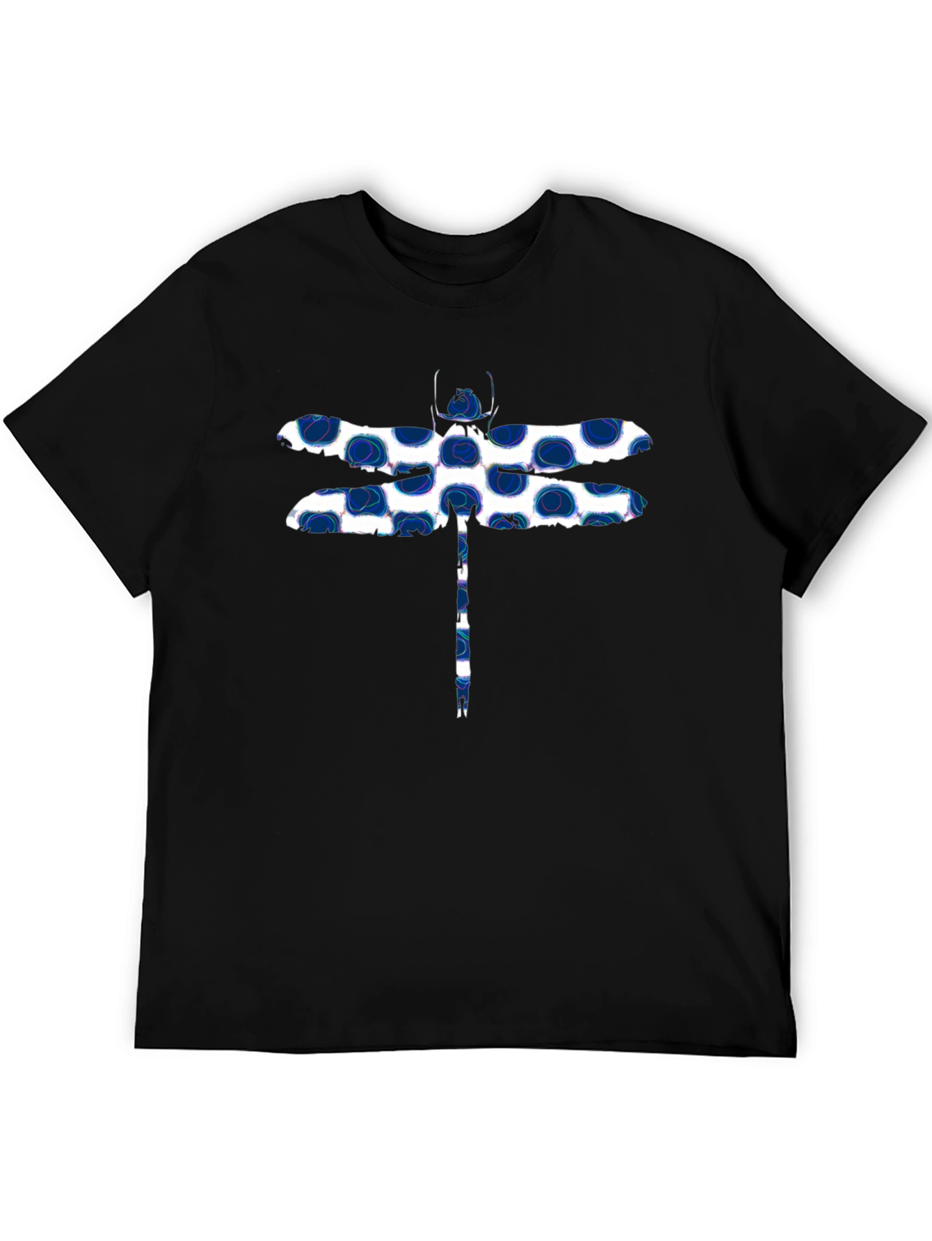Dragonfly Print T-Shirt - Stylish Black Tee