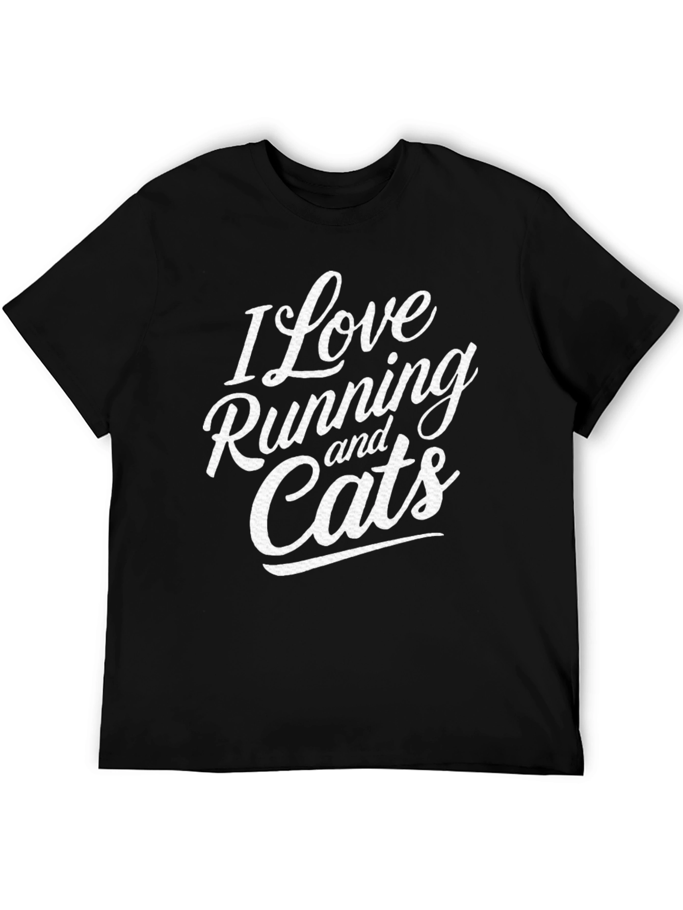 I Love Running and Cats Graphic T-Shirt