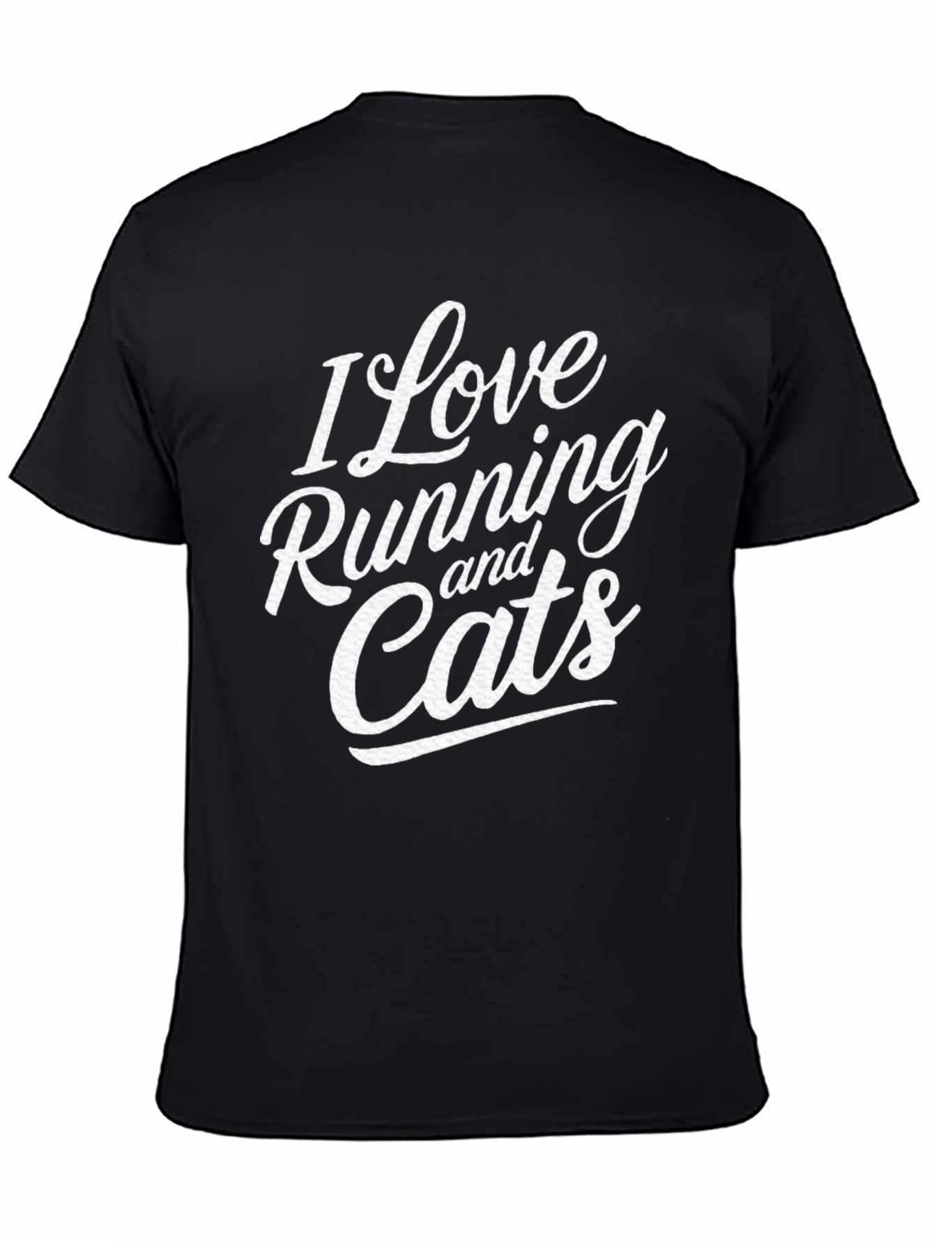I Love Running and Cats Graphic T-Shirt