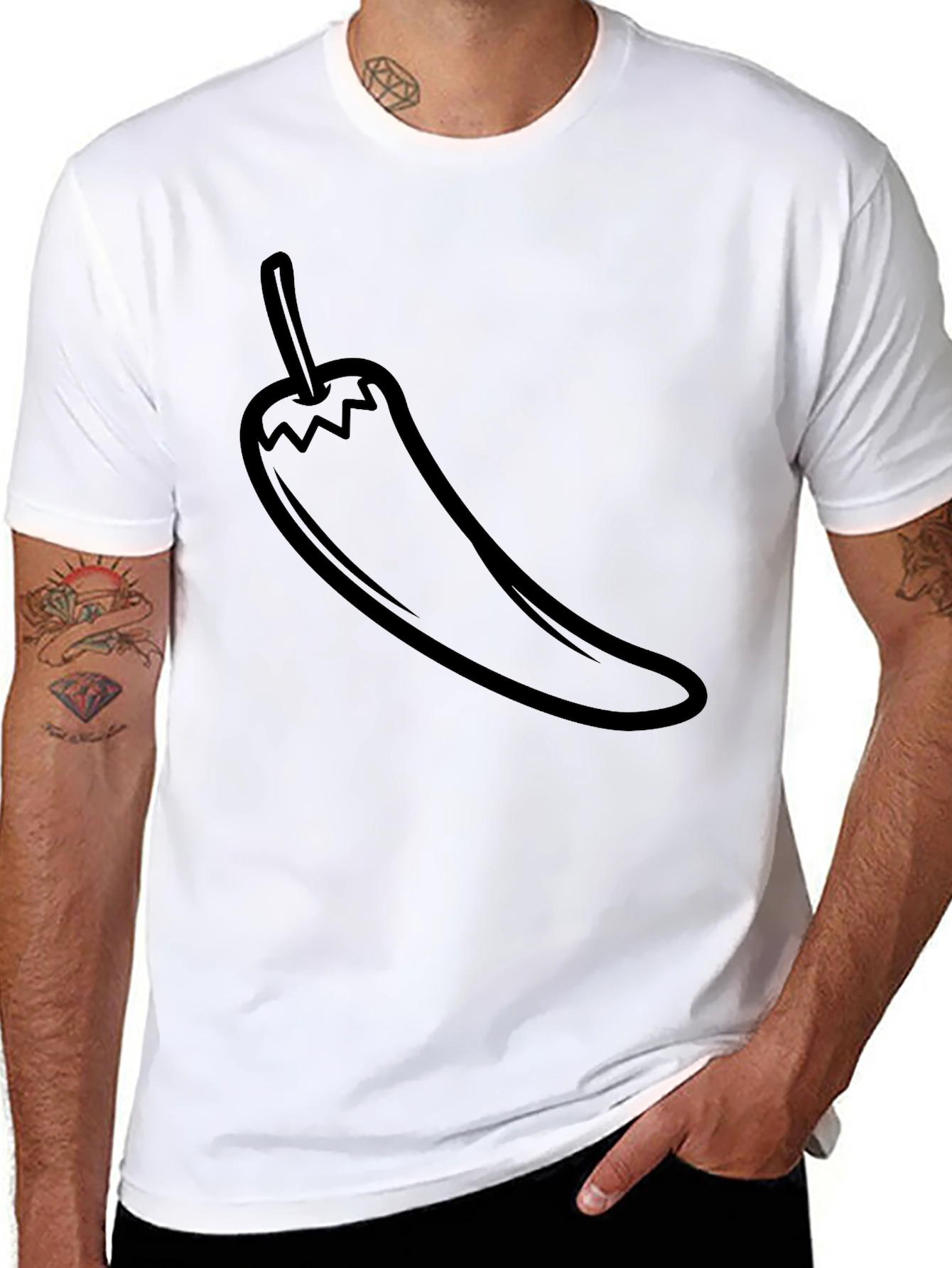 Chili Pepper Graphic Tee - Mens Black T-Shirt