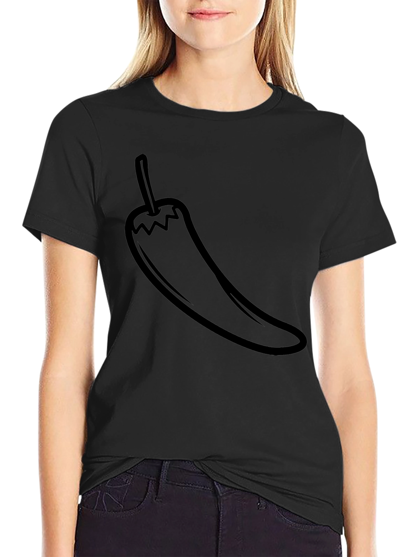 Chili Pepper Graphic Tee - Mens Black T-Shirt