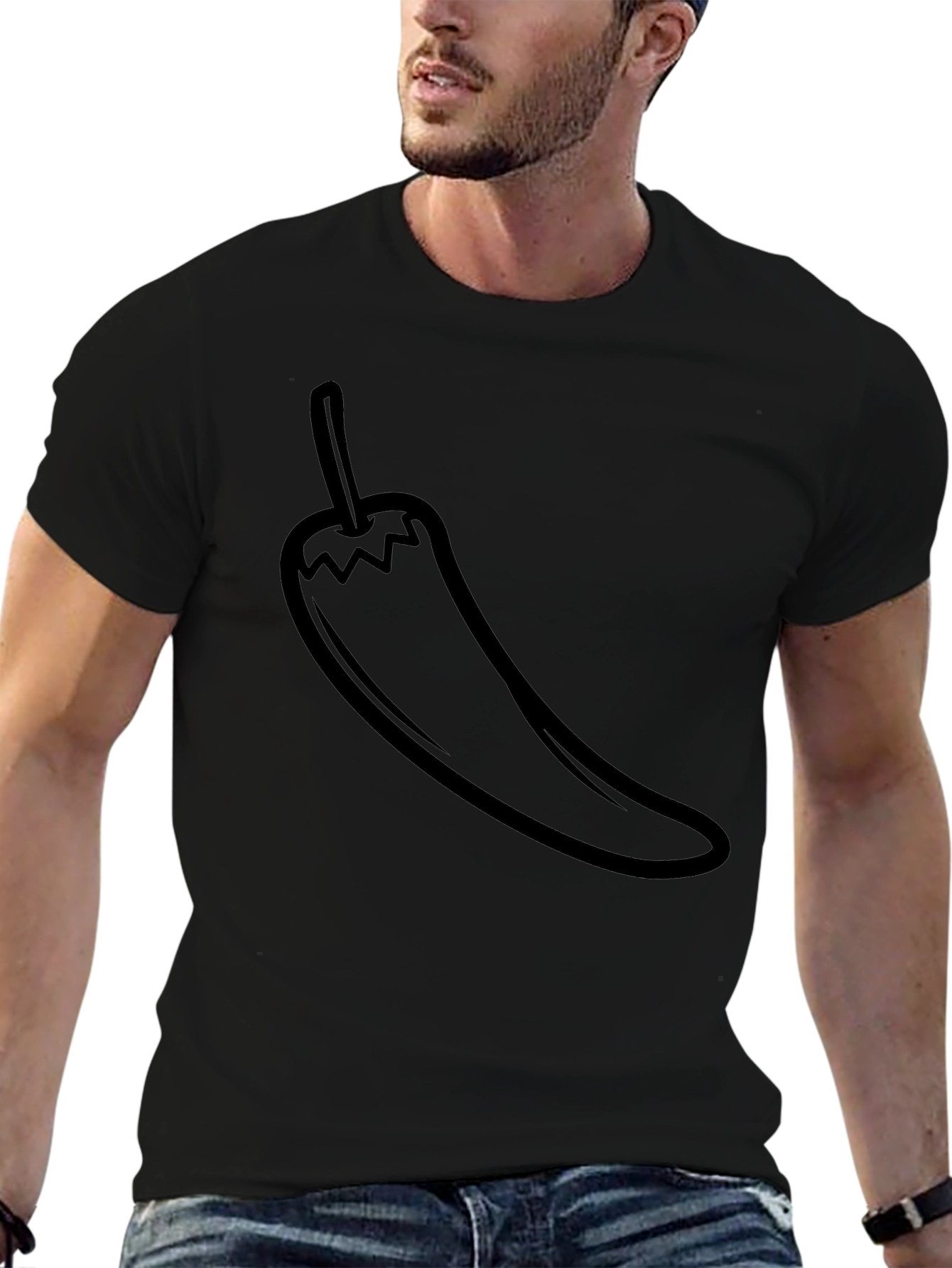 Chili Pepper Graphic Tee - Mens Black T-Shirt