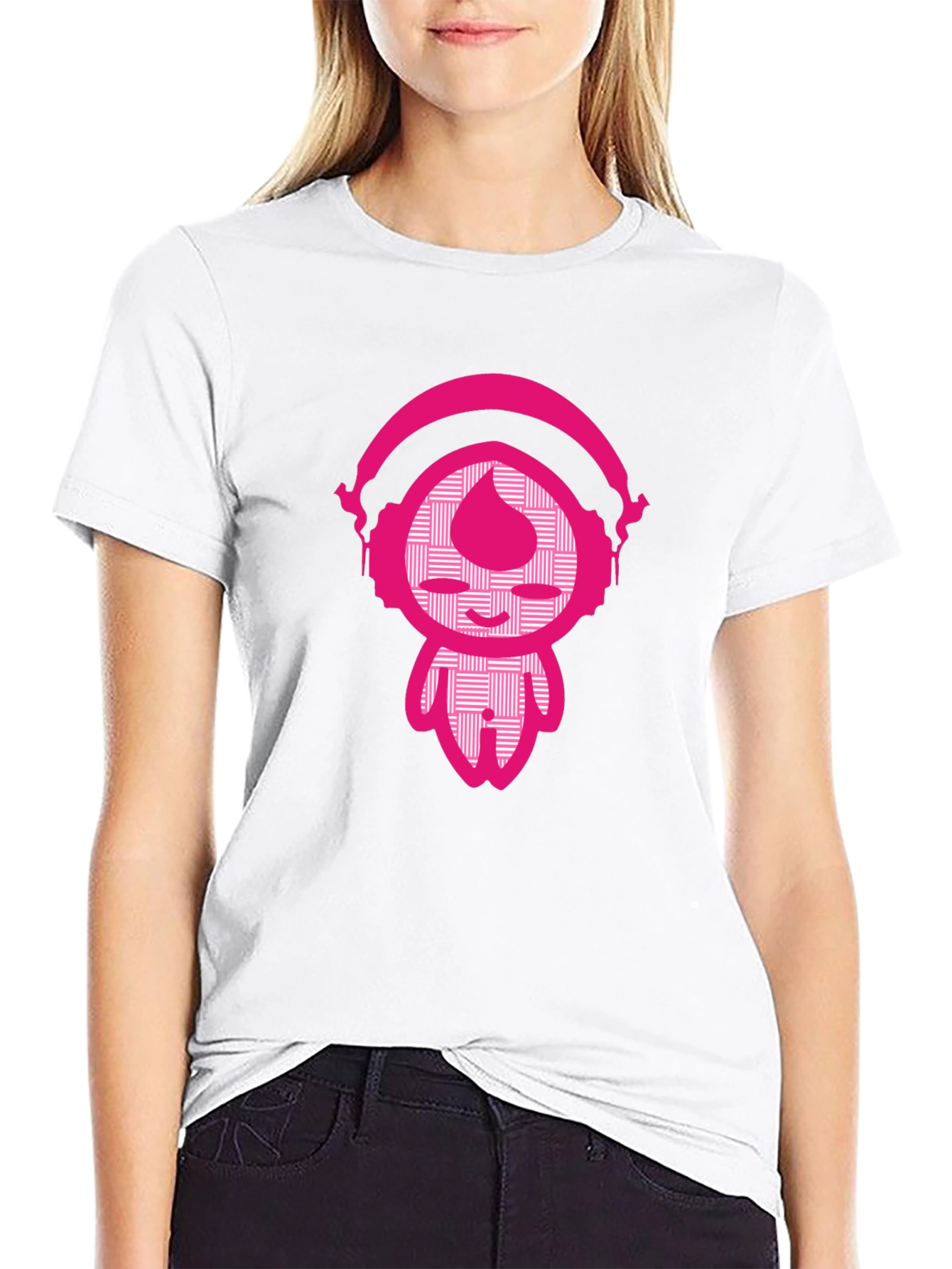 Funky Pink DJ Graphic Black T-Shirt