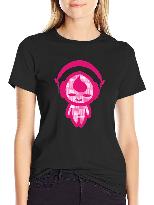 Funky Pink DJ Graphic Black T-Shirt