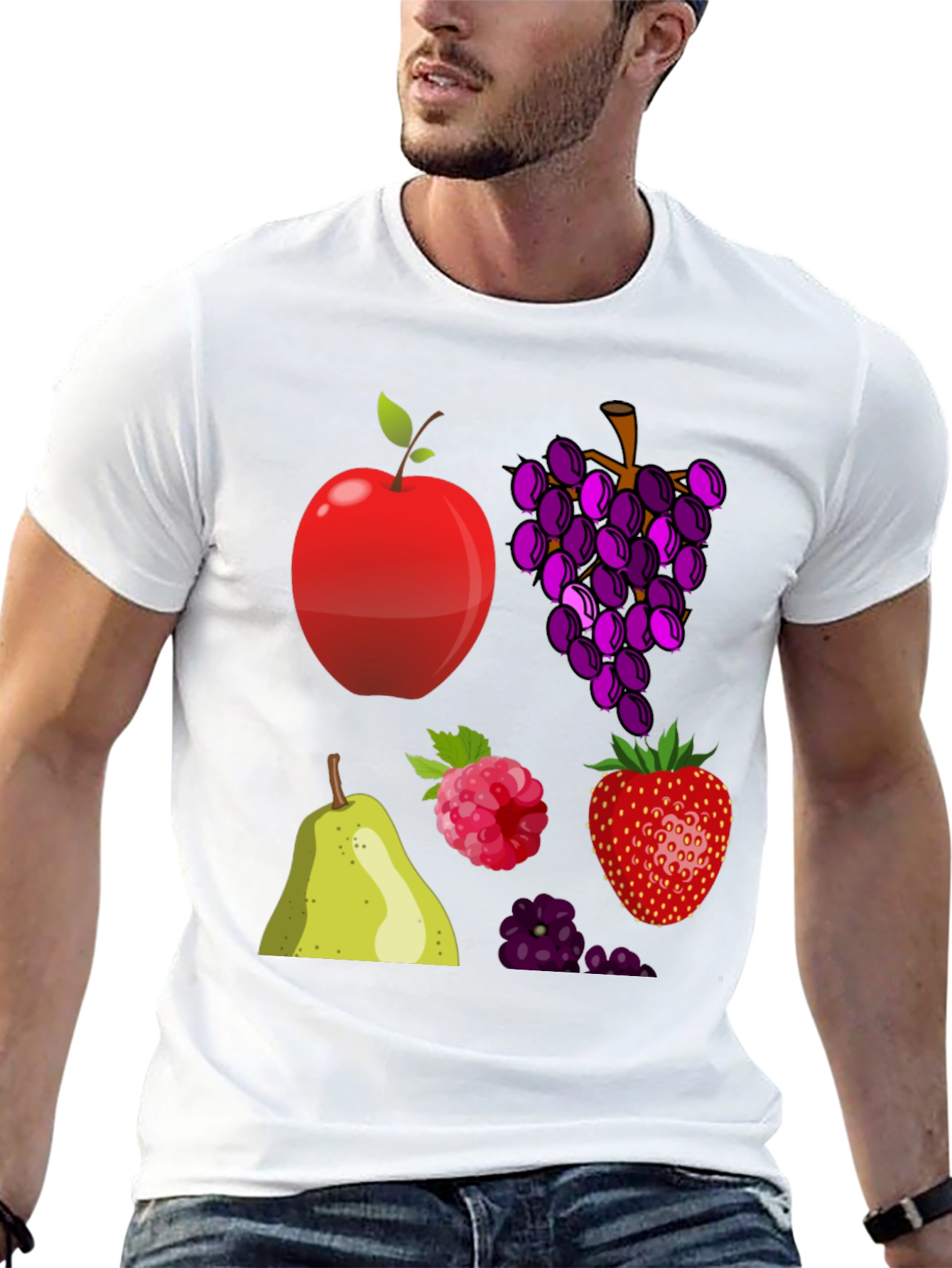 Fruit Pattern Black T-Shirt