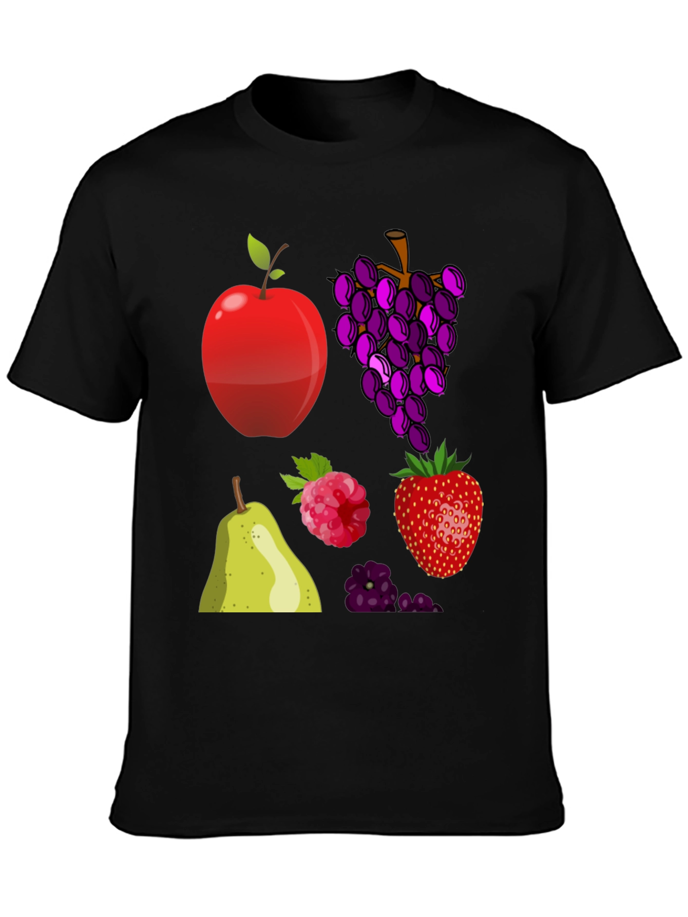Fruit Pattern Black T-Shirt