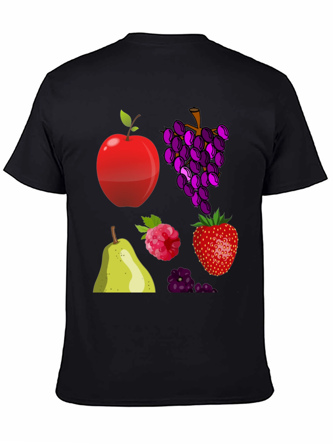 Fruit Pattern Black T-Shirt