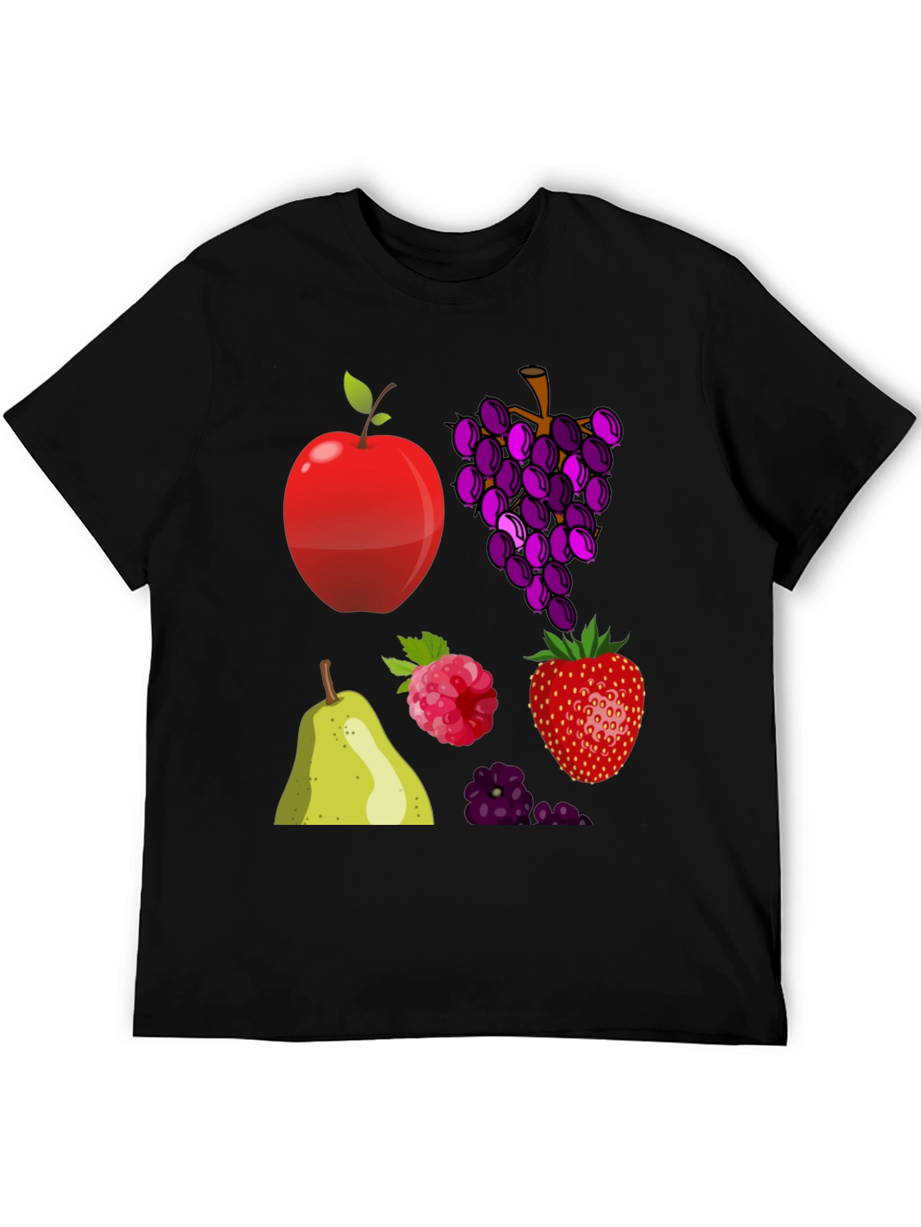 Fruit Pattern Black T-Shirt