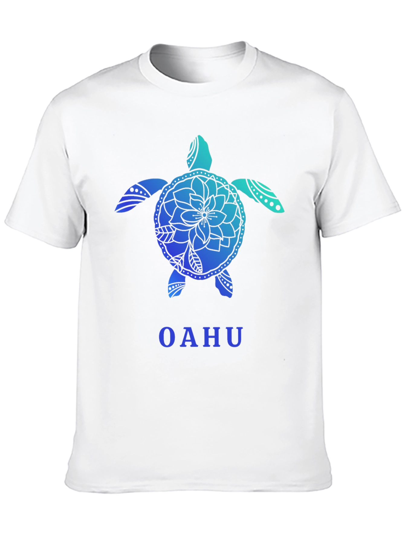 Oahu Turtle Graphic Tee - Black Cotton T-Shirt