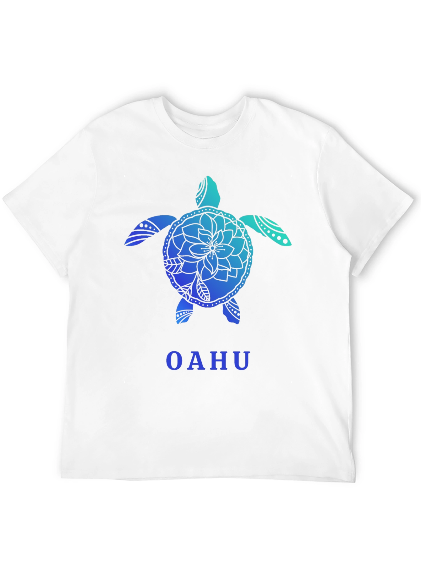 Oahu Turtle Graphic Tee - Black Cotton T-Shirt