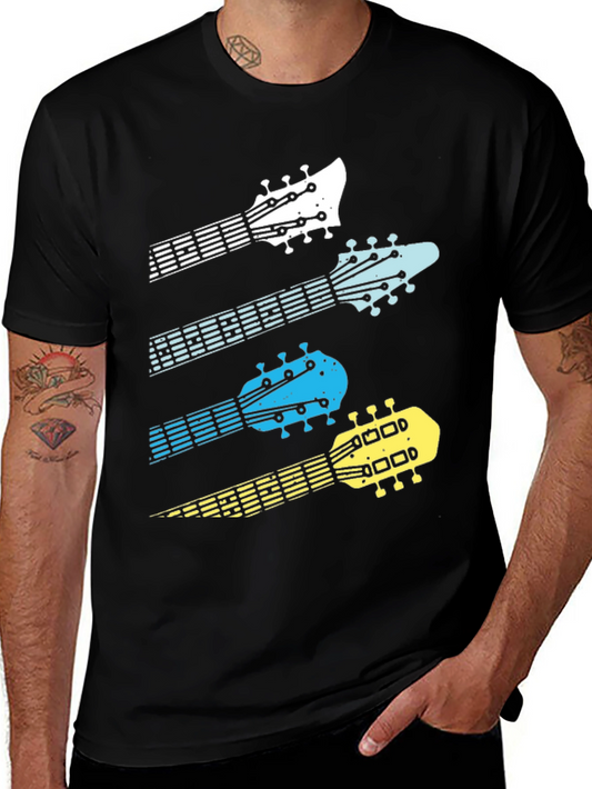 Guitar Headstock Graphic Tee - Music Lover T-Shirt