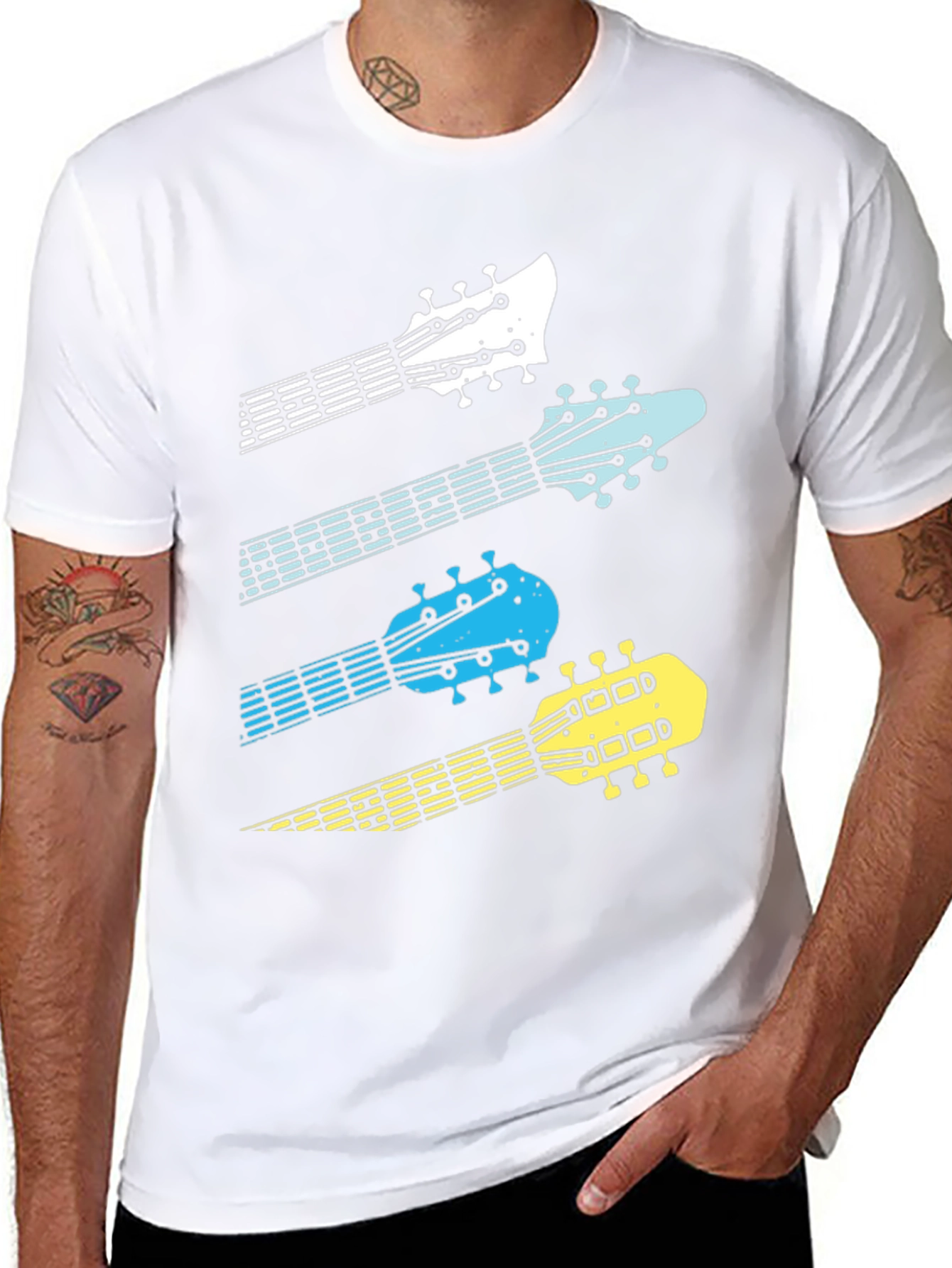 Guitar Headstock Graphic Tee - Music Lover T-Shirt
