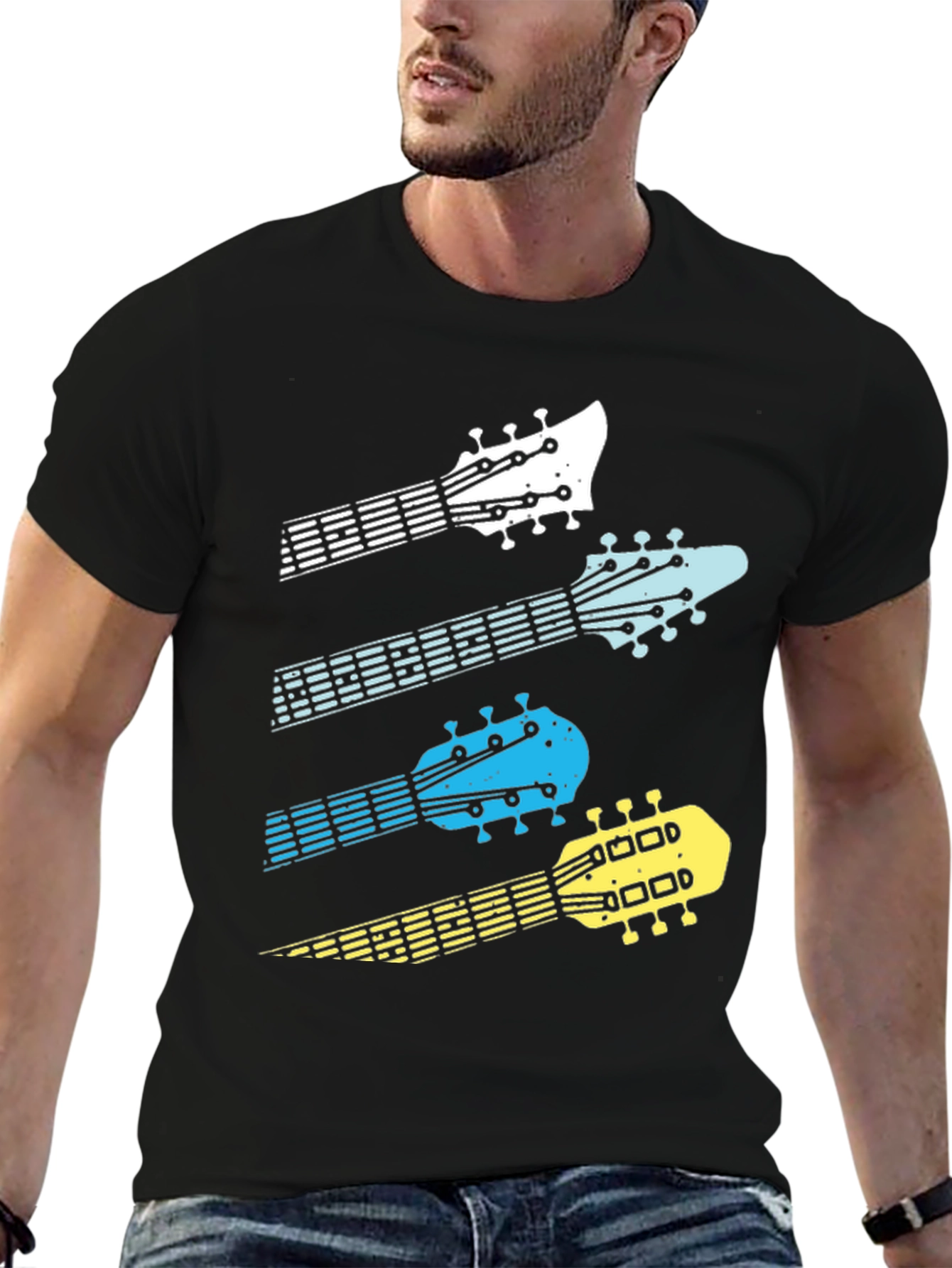 Guitar Headstock Graphic Tee - Music Lover T-Shirt