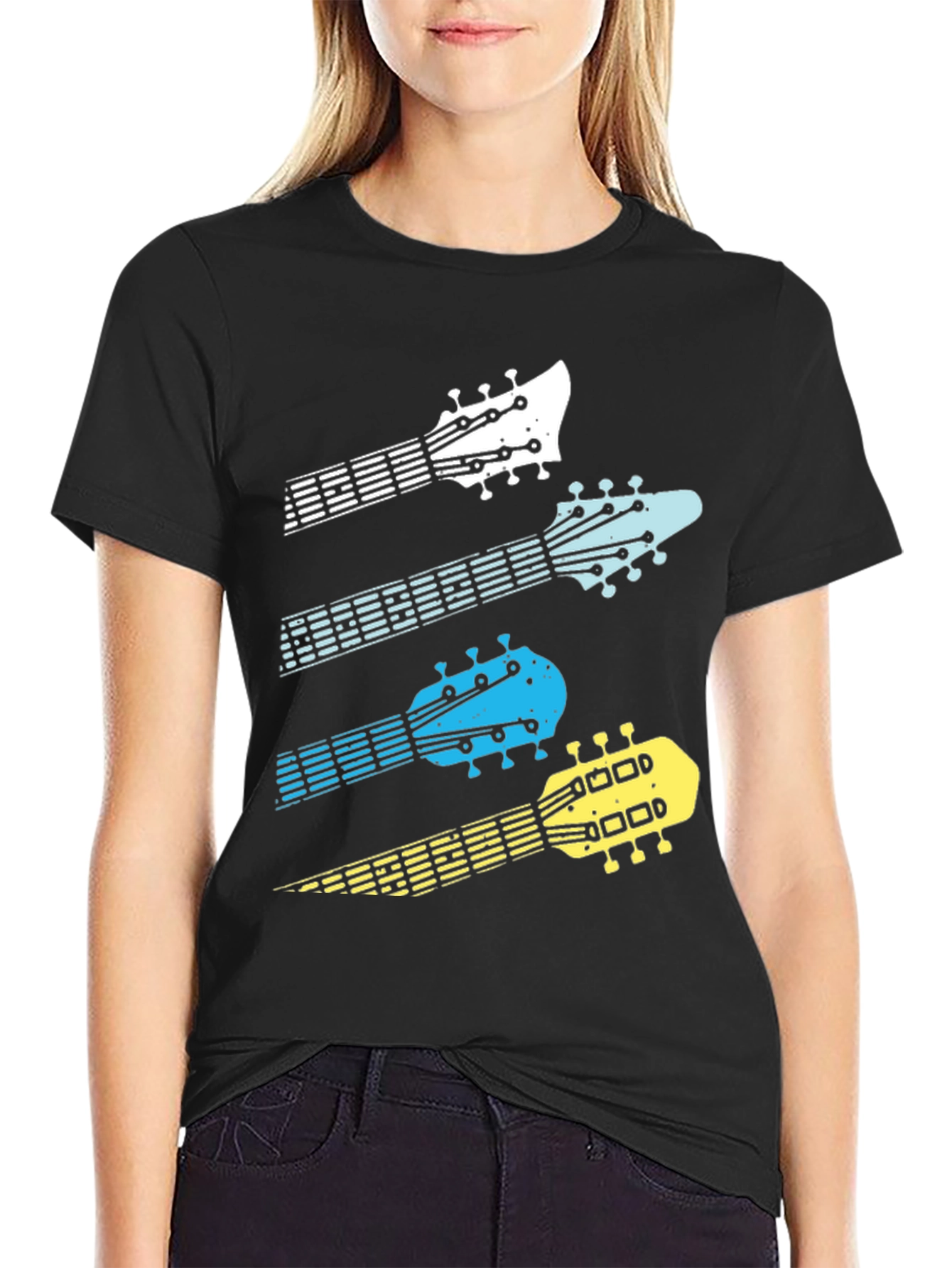 Guitar Headstock Graphic Tee - Music Lover T-Shirt