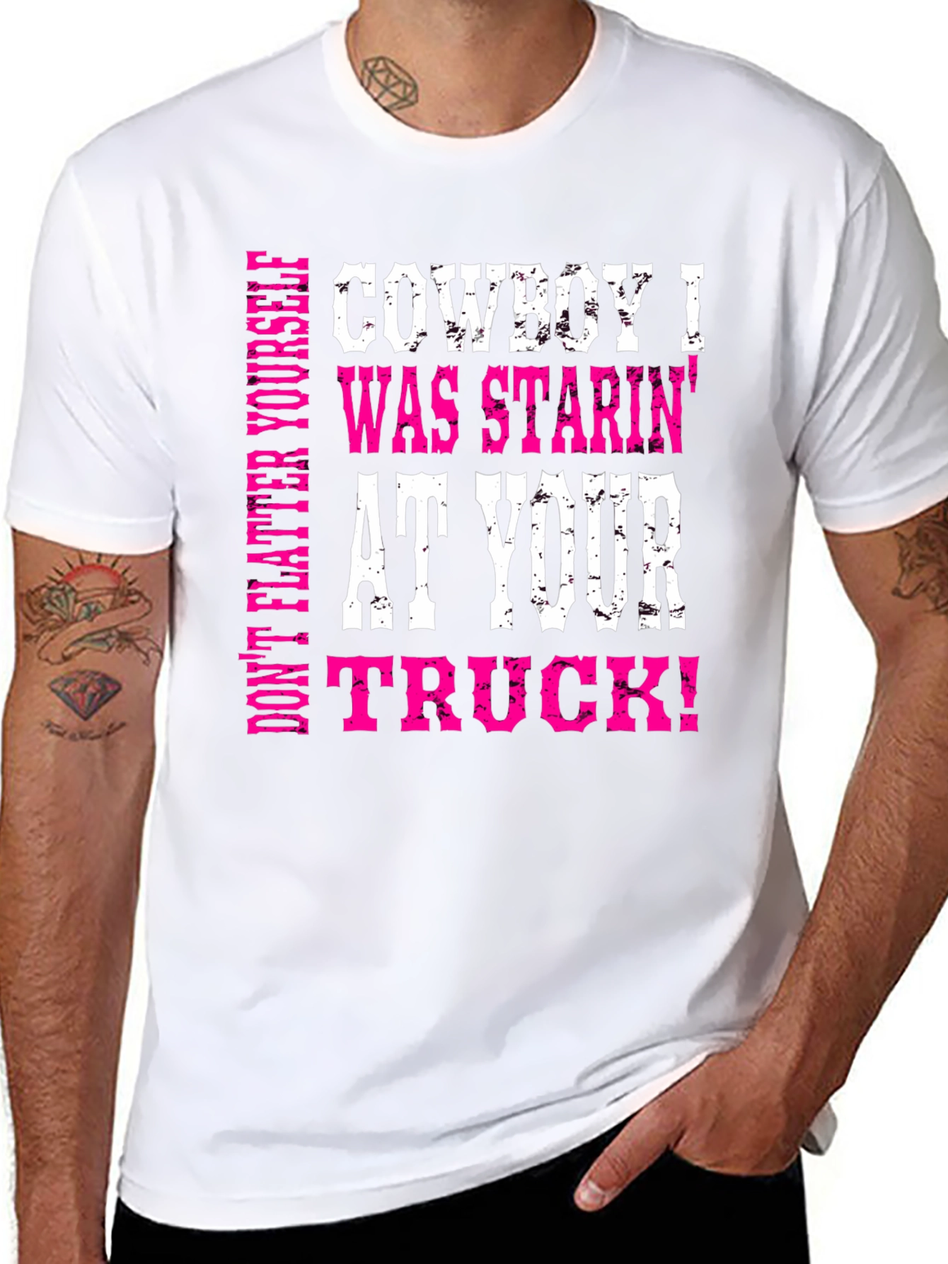Cowboy Truck T-Shirt - Funny Slogan Graphic Tee