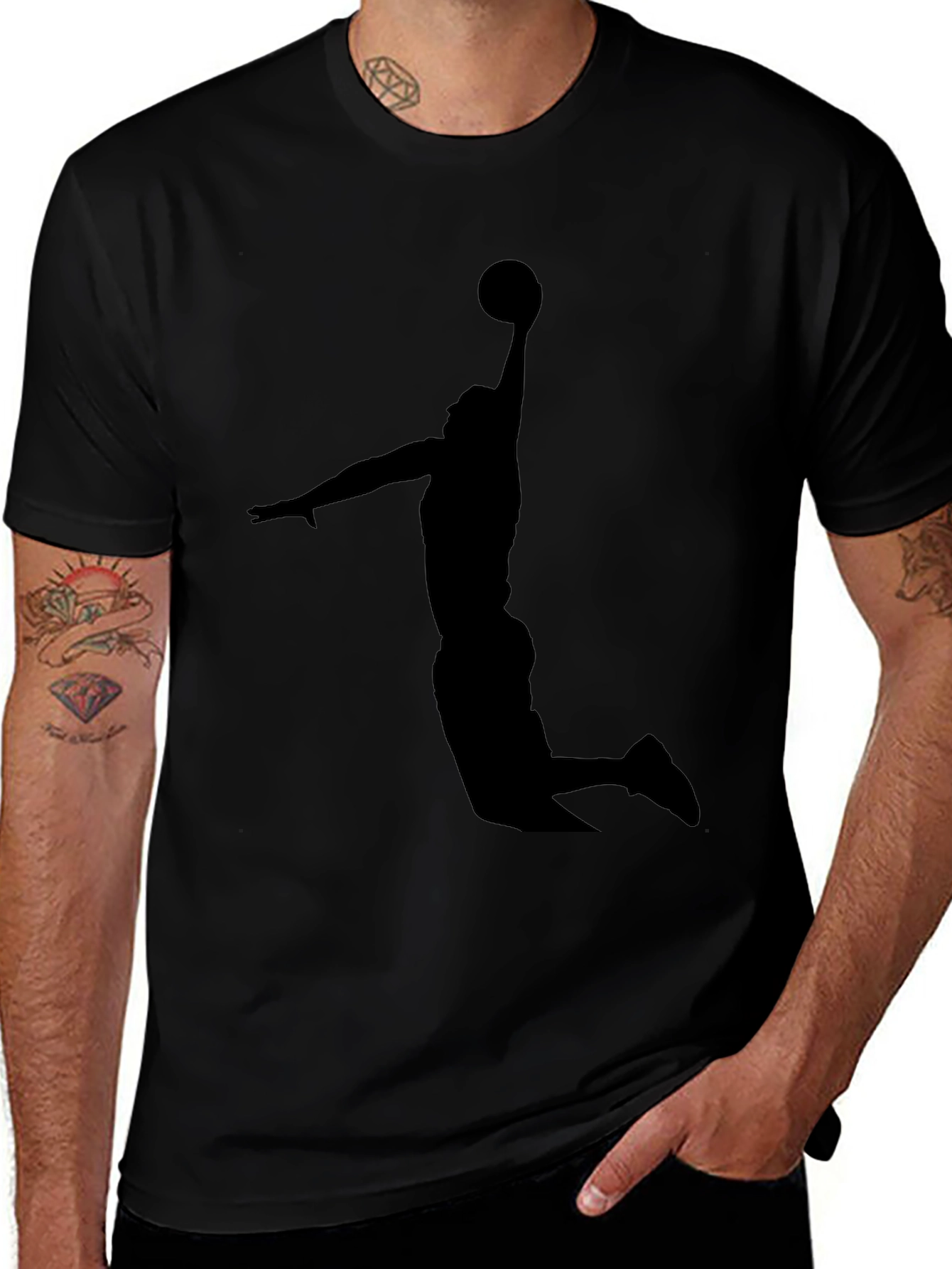 Black Basketball Silhouette T-Shirt