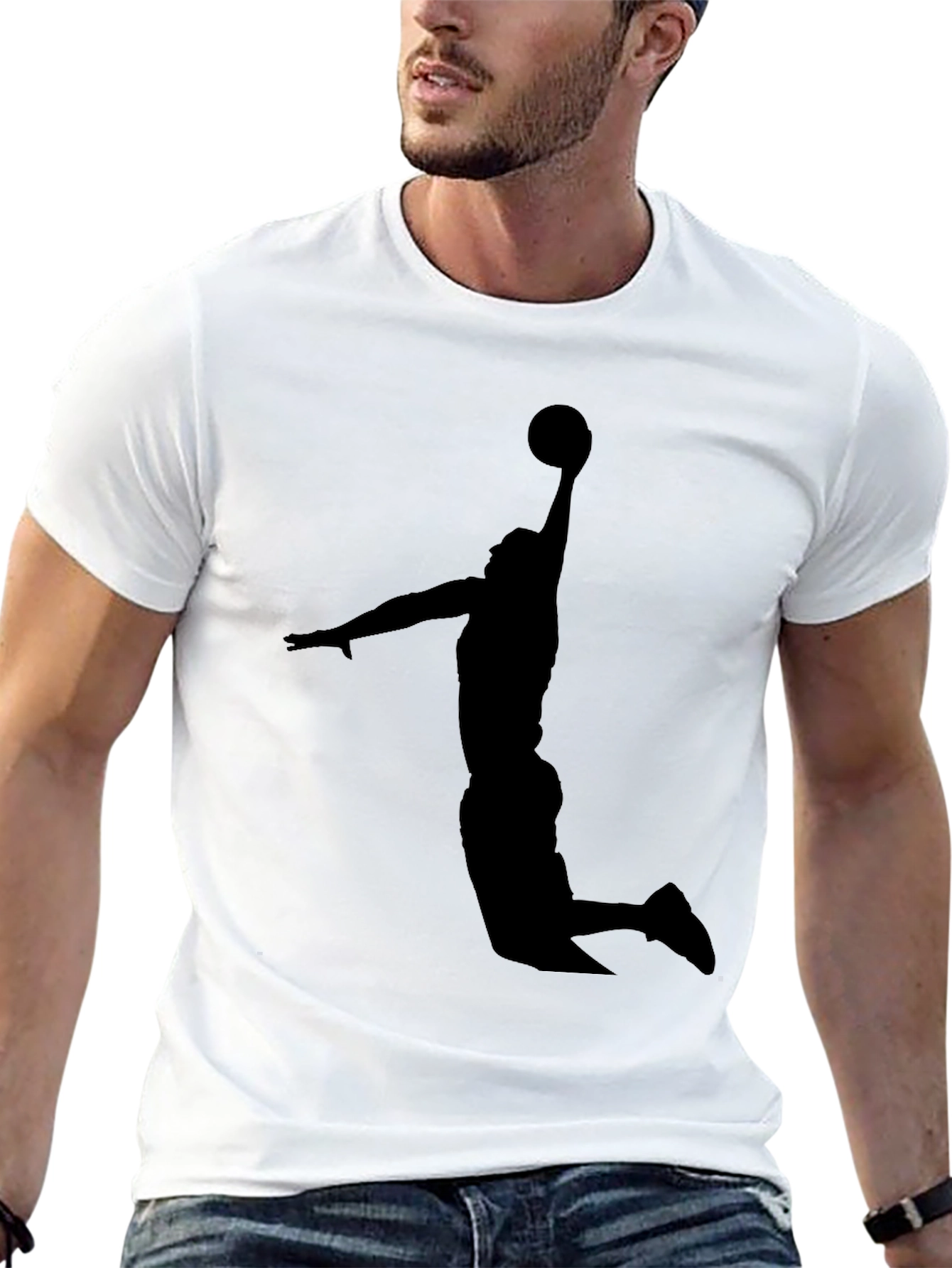 Black Basketball Silhouette T-Shirt