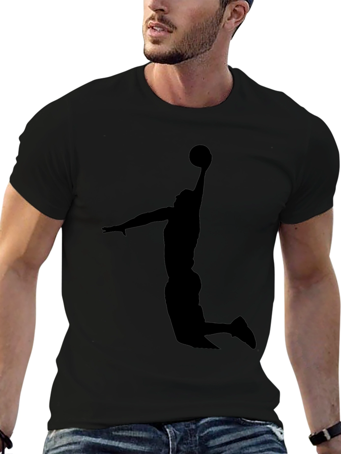 Black Basketball Silhouette T-Shirt