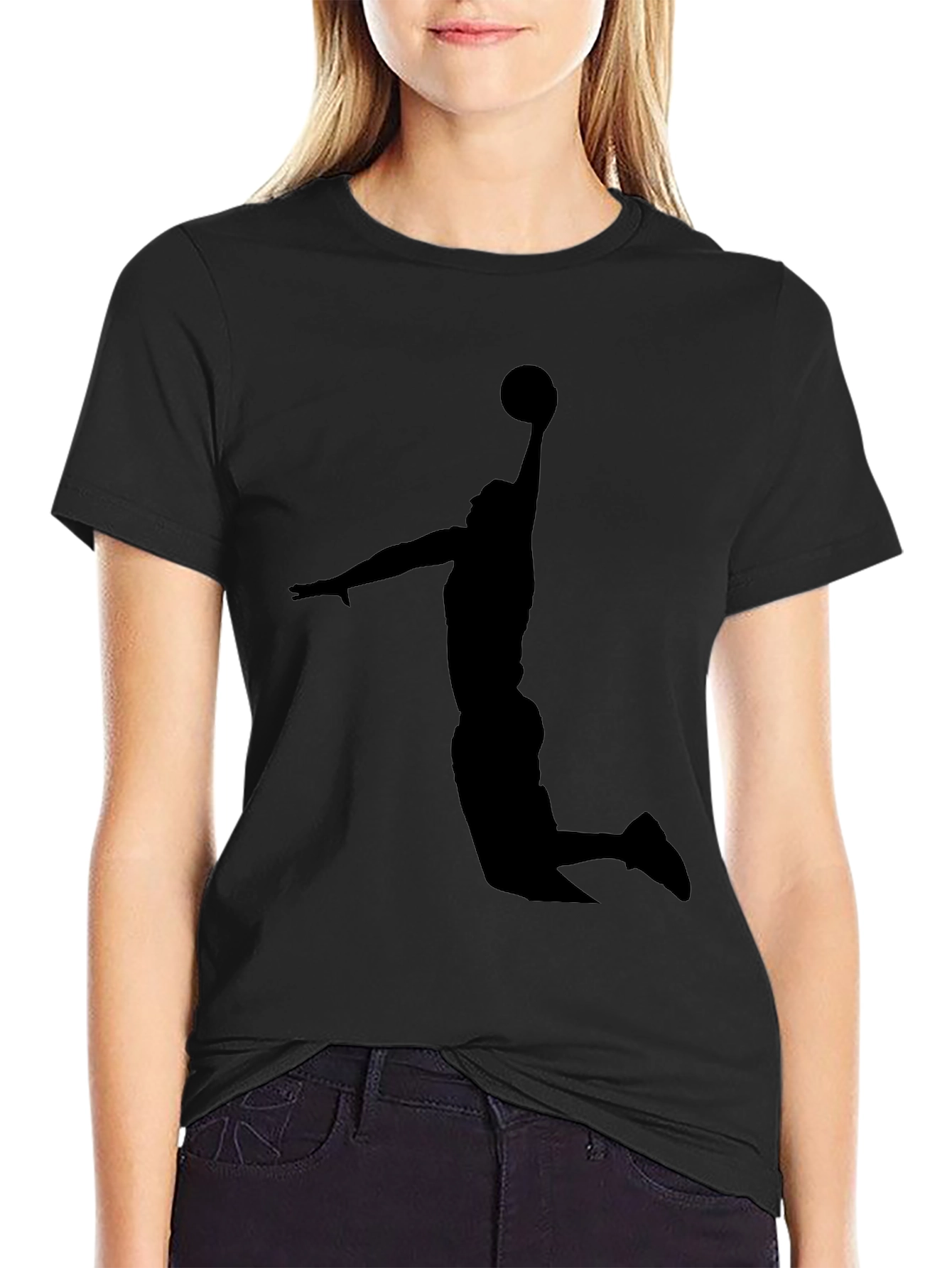 Black Basketball Silhouette T-Shirt