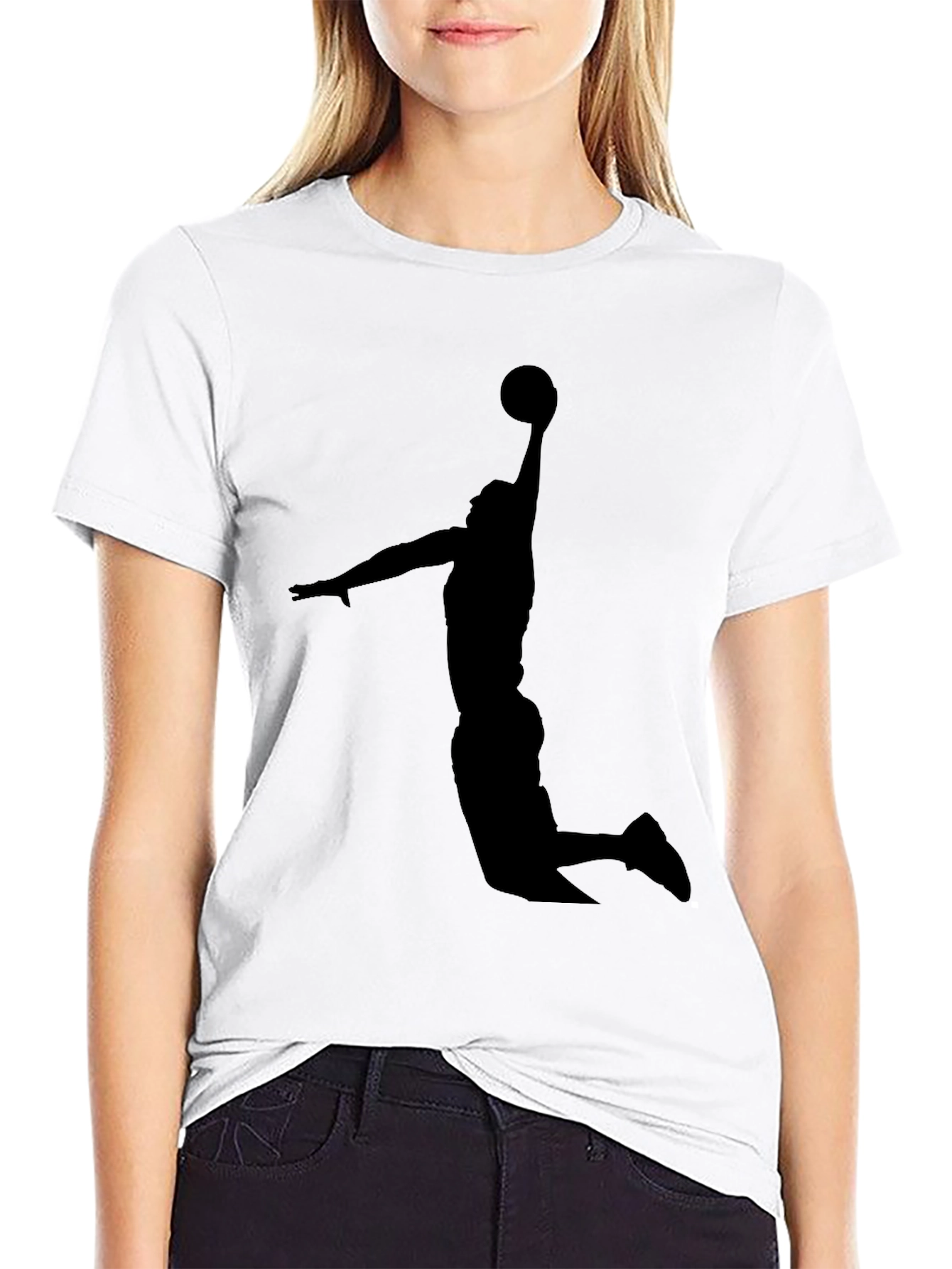 Black Basketball Silhouette T-Shirt