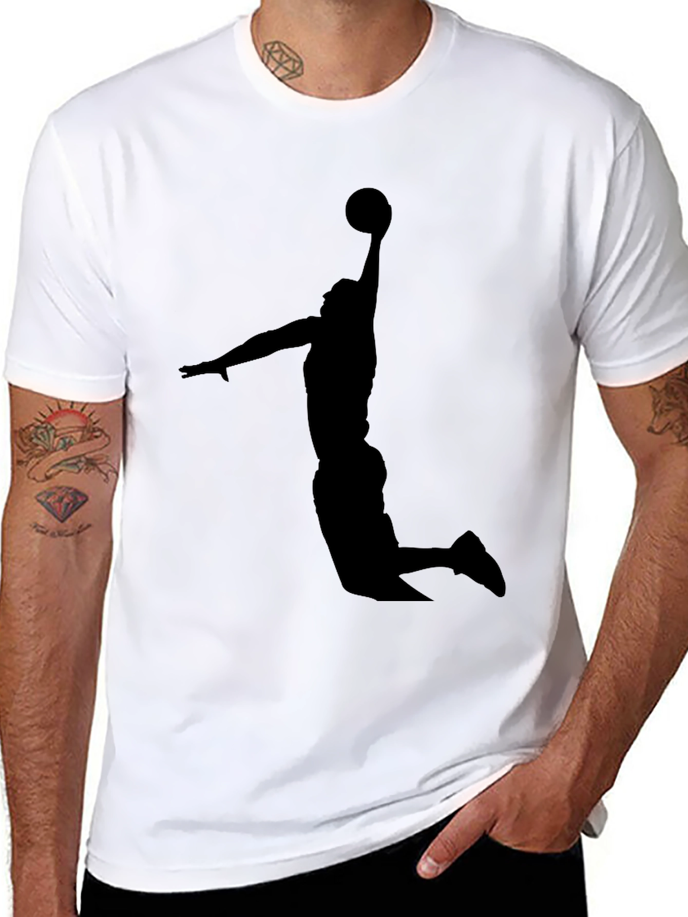 Black Basketball Silhouette T-Shirt