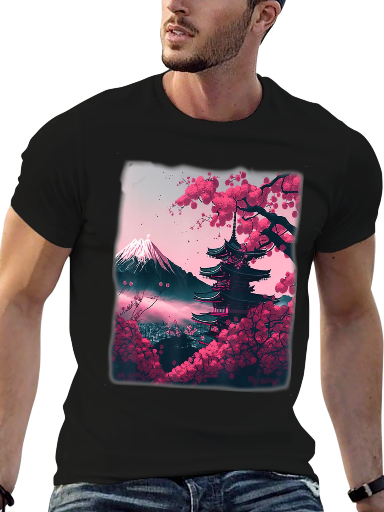 Cherry Blossom Pagoda Graphic Tee