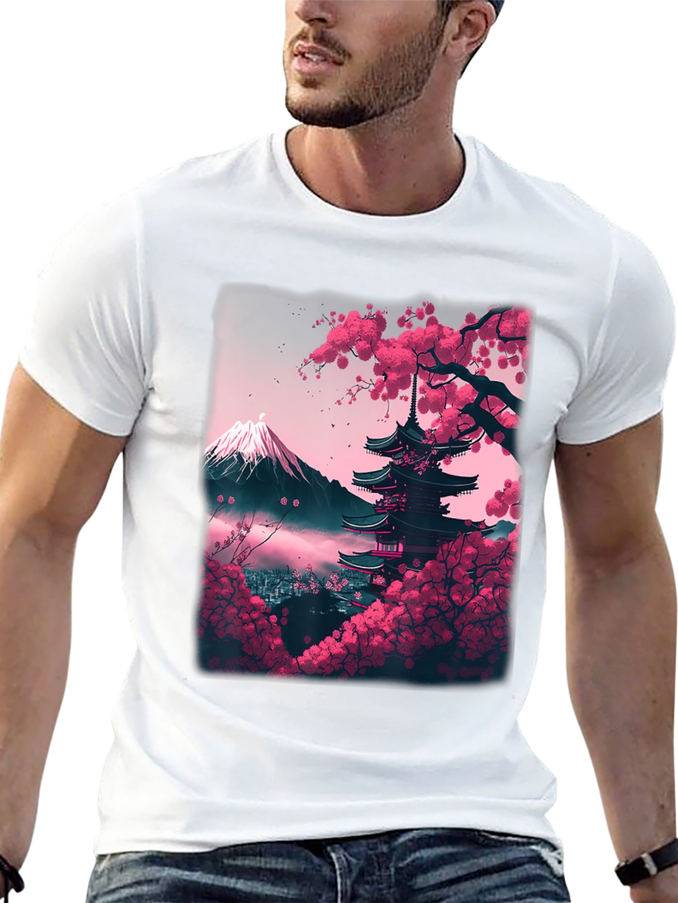 Cherry Blossom Pagoda Graphic Tee