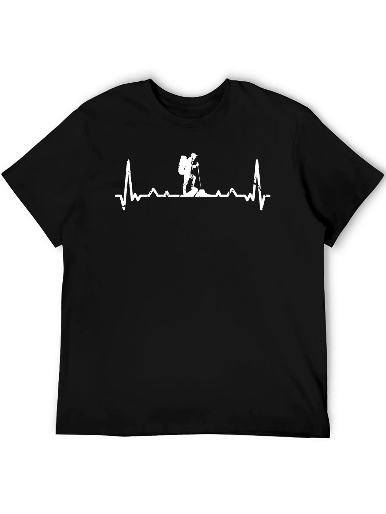 Hiking Heartbeat T-Shirt - Black Graphic Tee