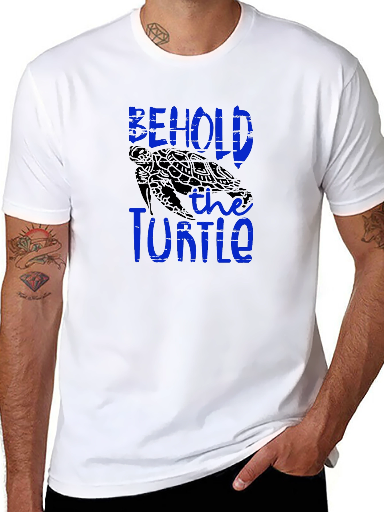 Behold the Turtle Graphic Print Black T-Shirt