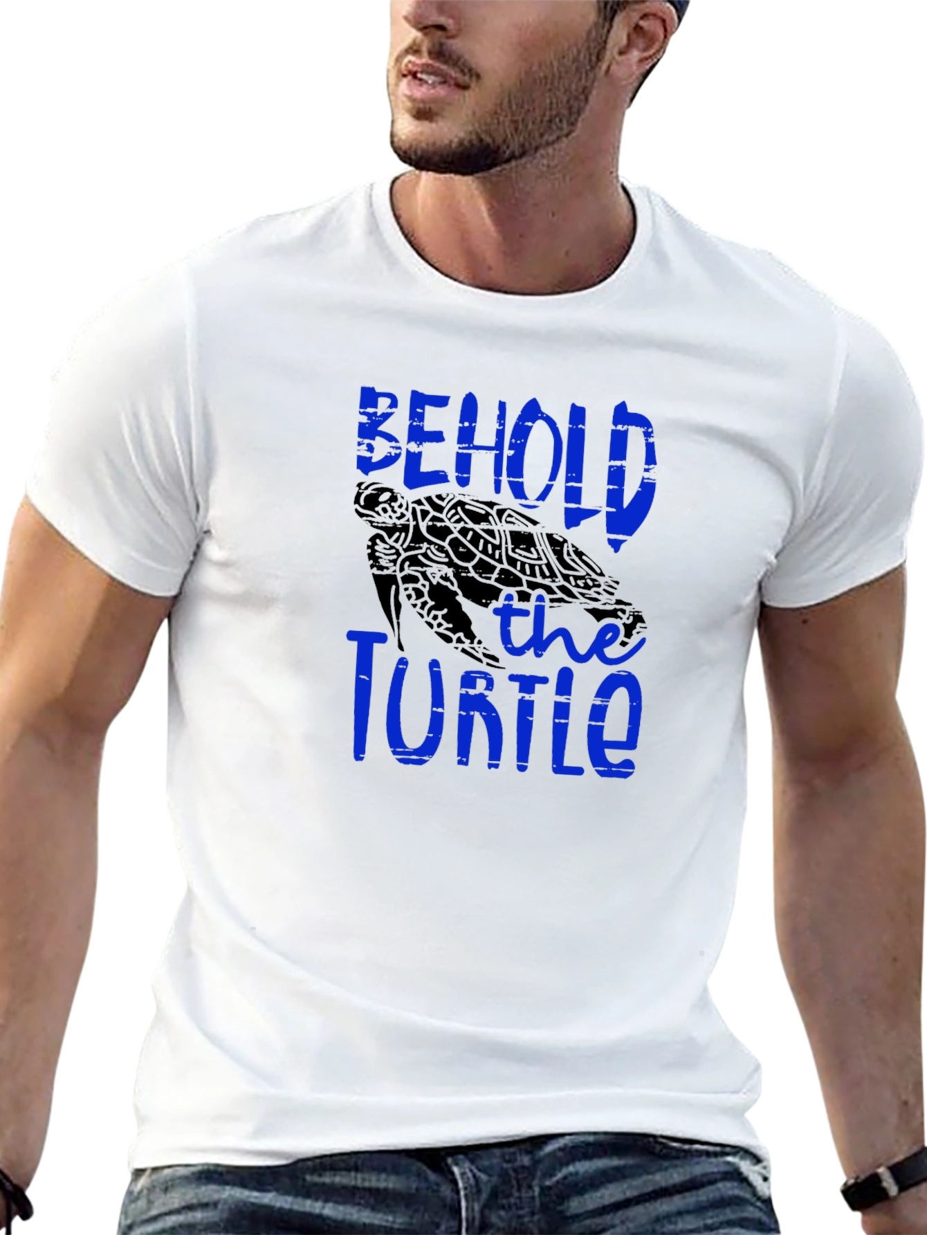Behold the Turtle Graphic Print Black T-Shirt