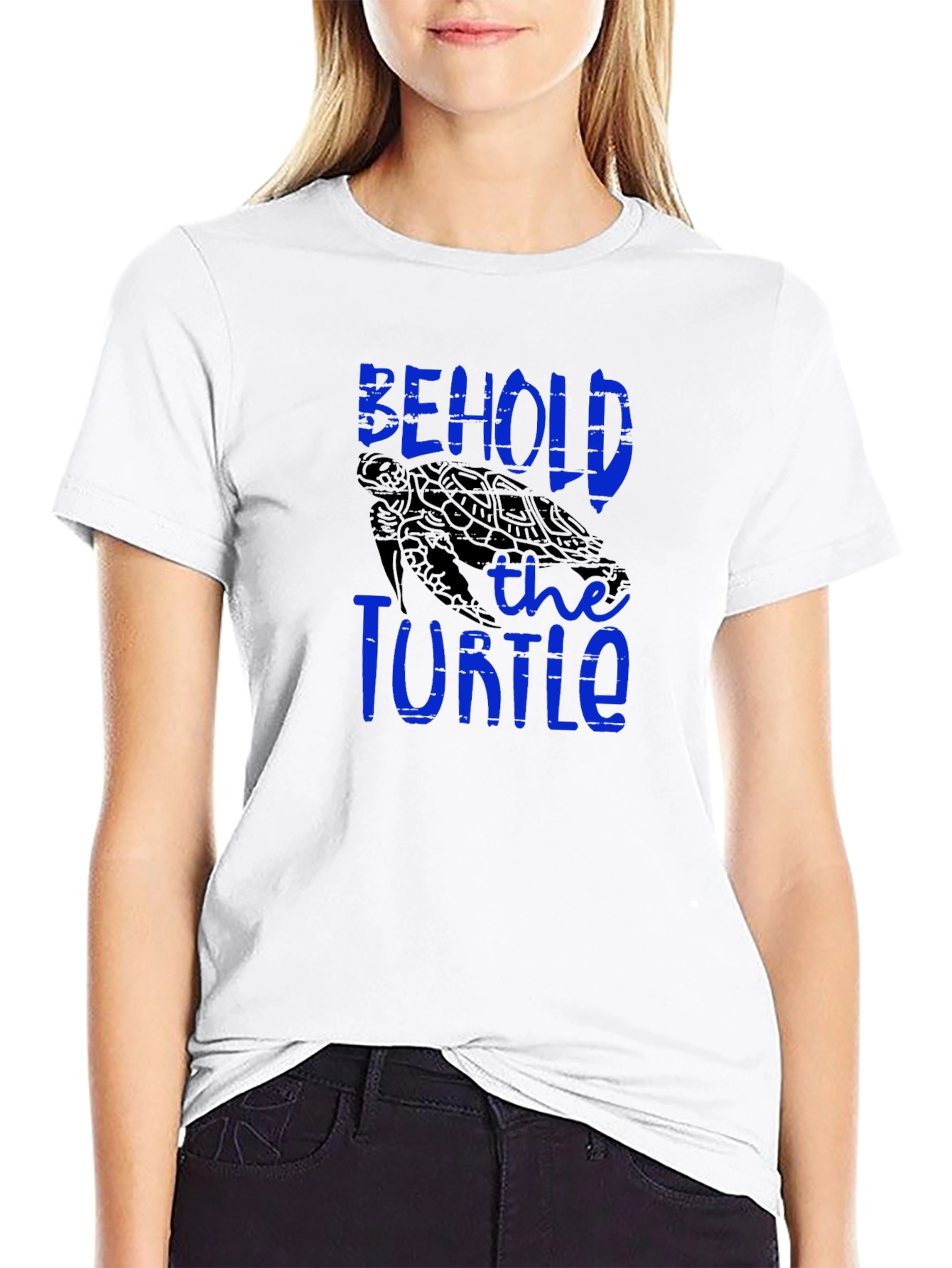 Behold the Turtle Graphic Print Black T-Shirt