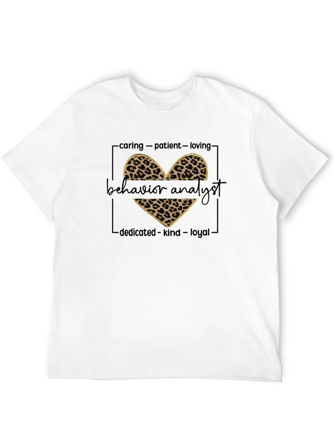 Behavior Analyst Leopard Heart T-Shirt
