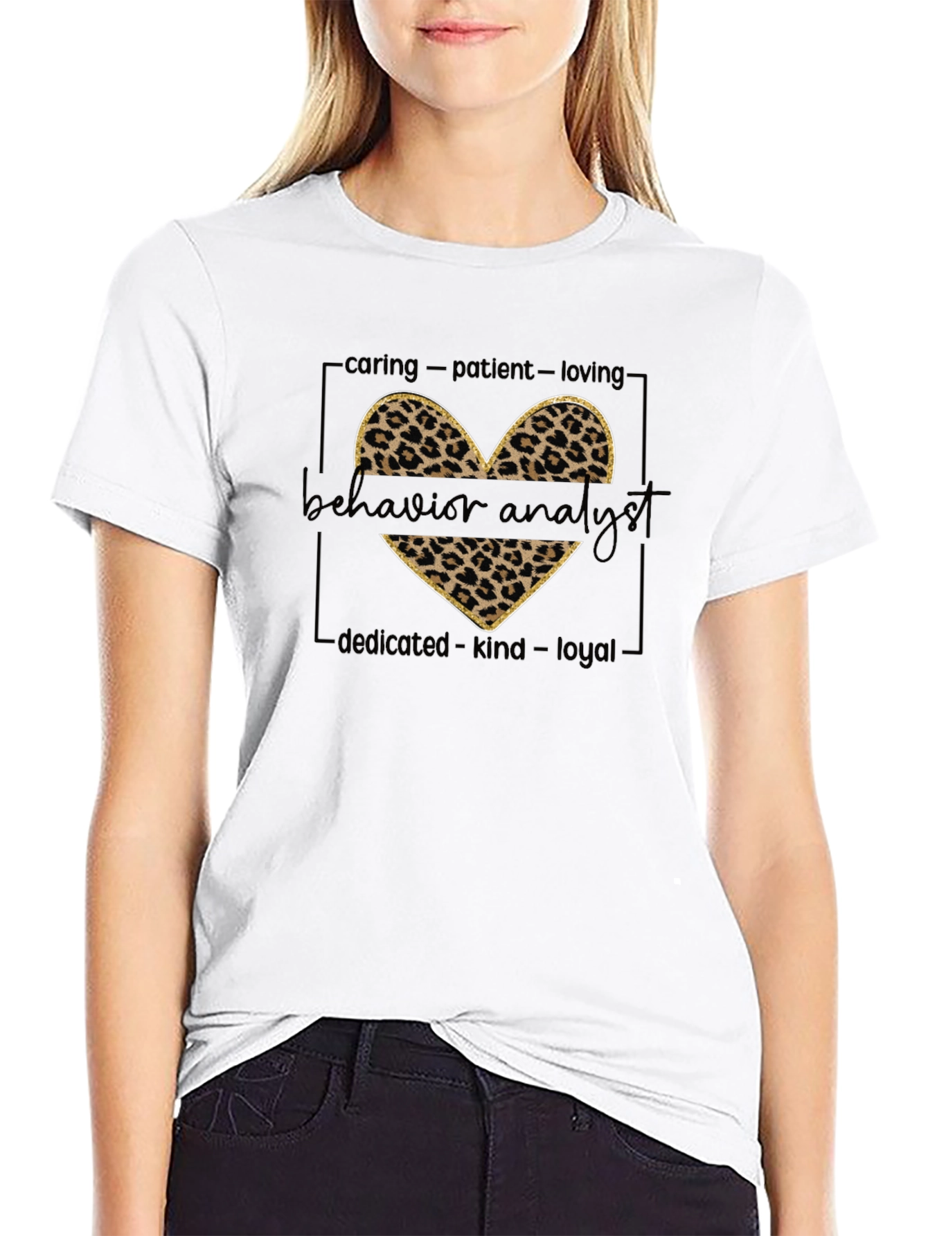 Behavior Analyst Leopard Heart T-Shirt