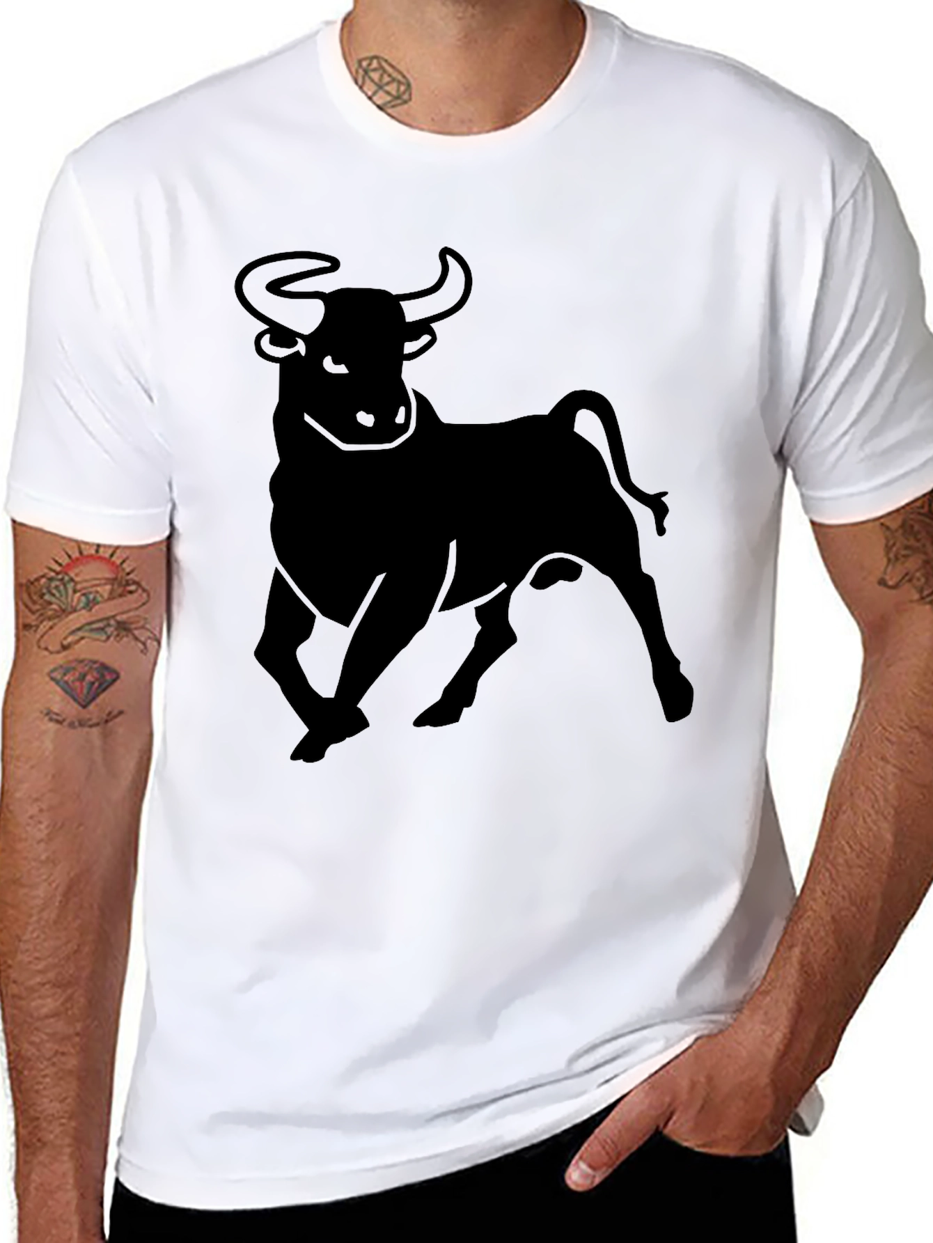 Black Bull Graphic Tee - Mens Casual Shirt