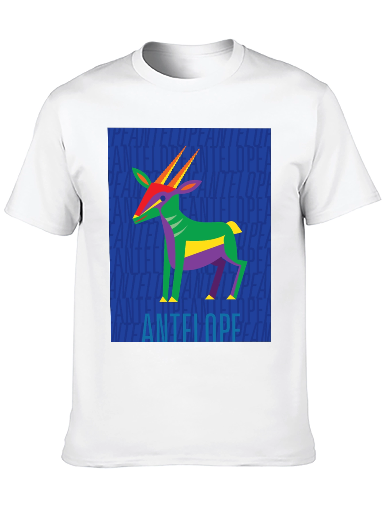 Abstract Antelope Graphic Tee - Stylish Black Shirt